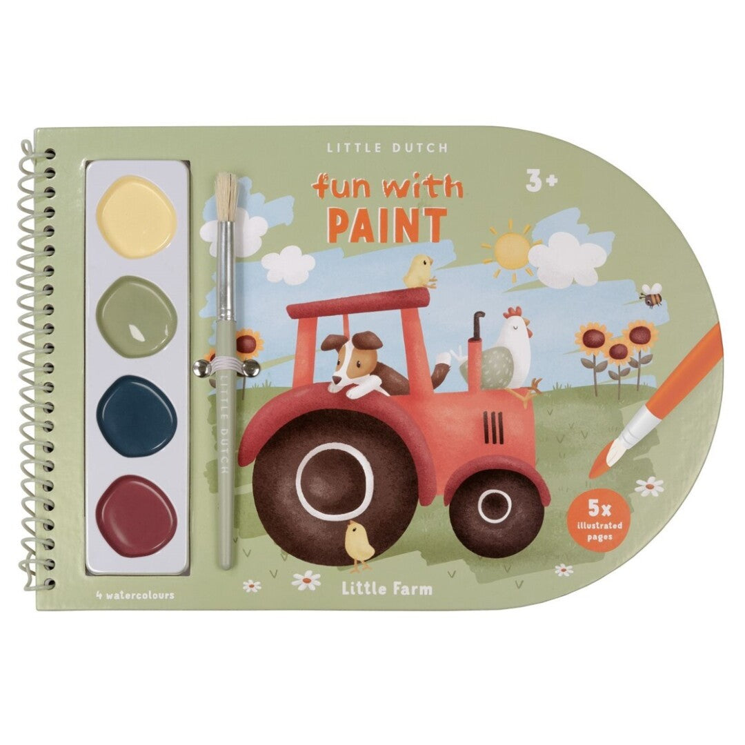 Little Dutch Little Farm libro acquerello 30 pagine + pennello