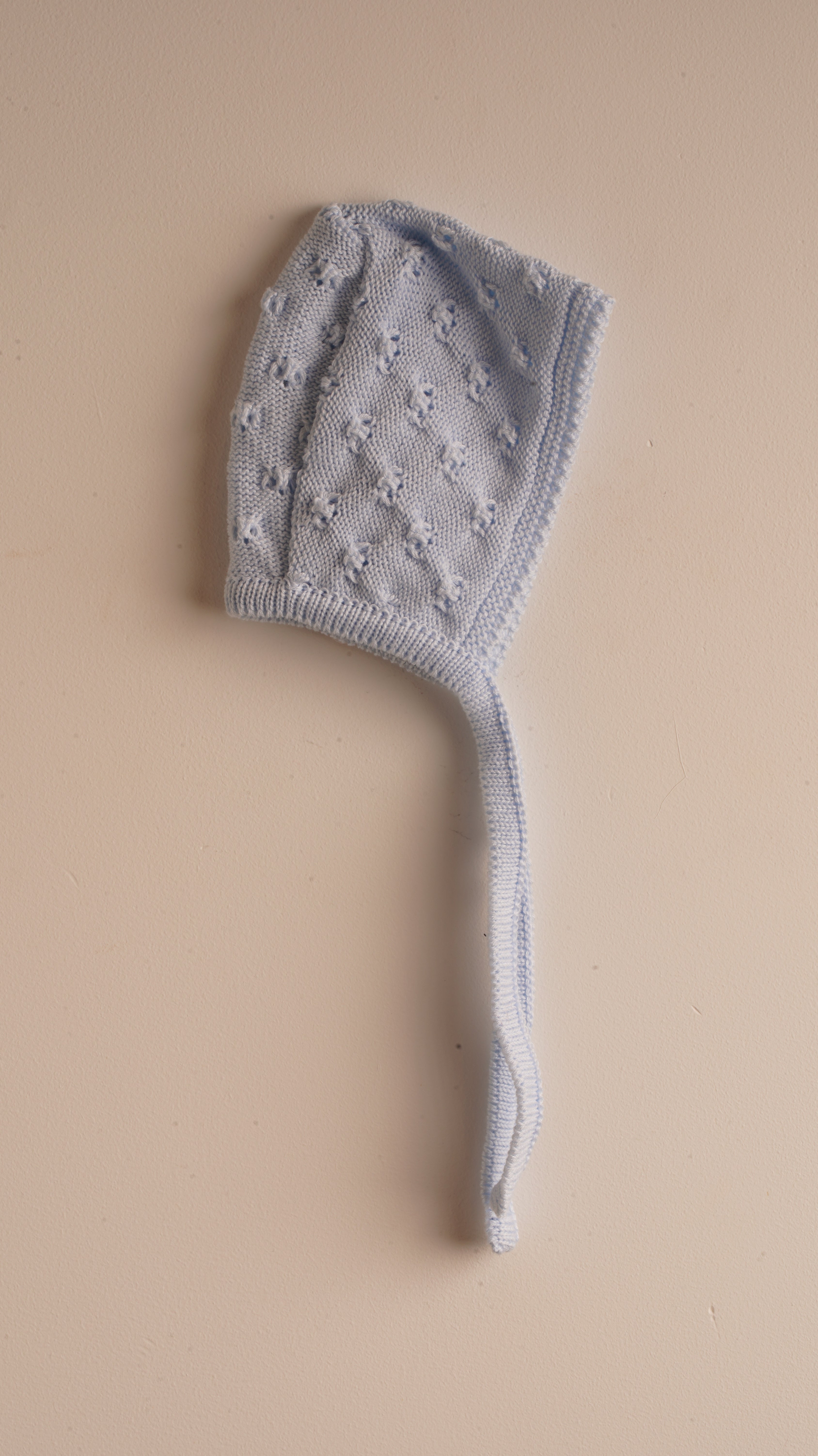 Mebi cuffia neonato maglia azzurro cielo cotone