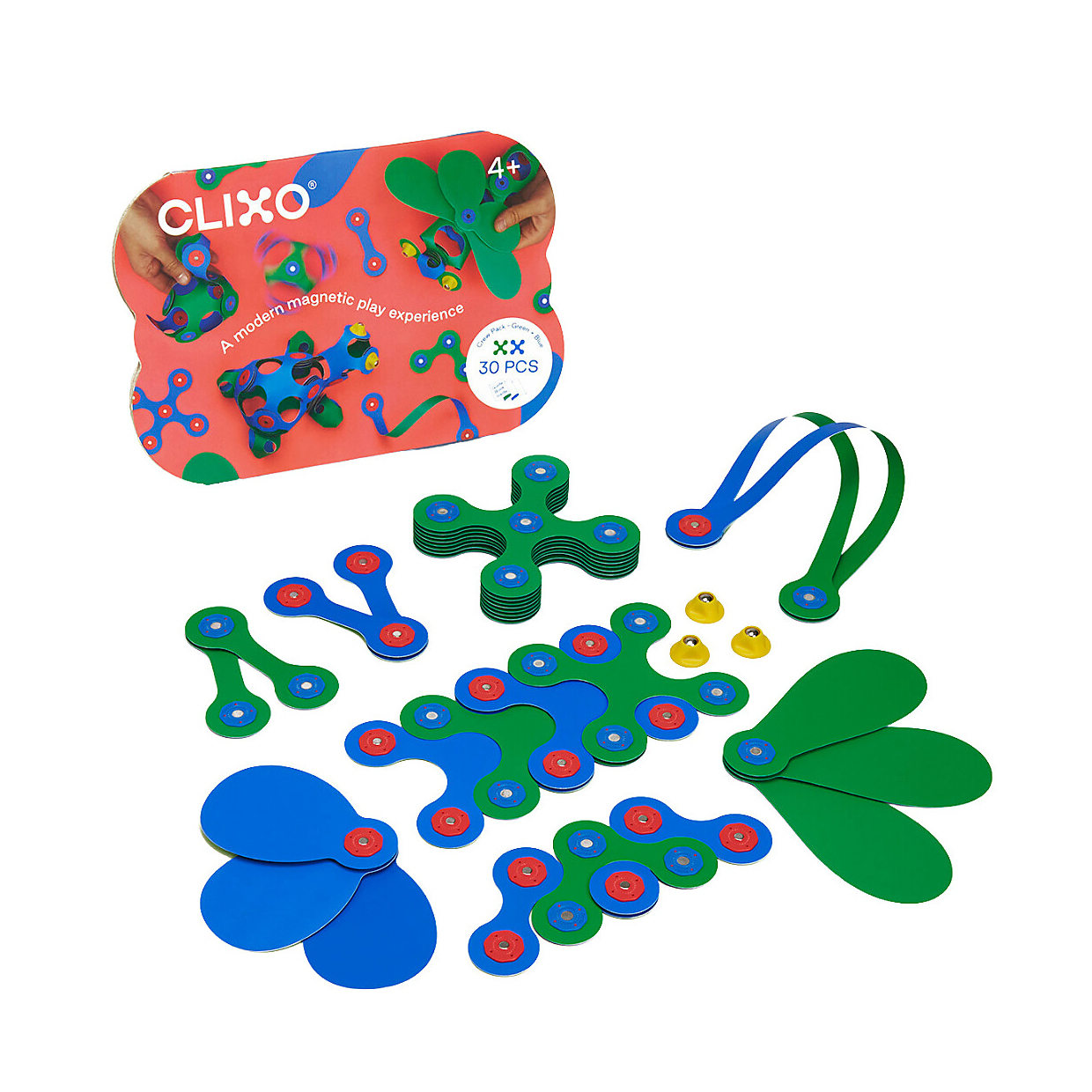 Clixo Crew Pack 30 pezzi gioco magnetico blu verde