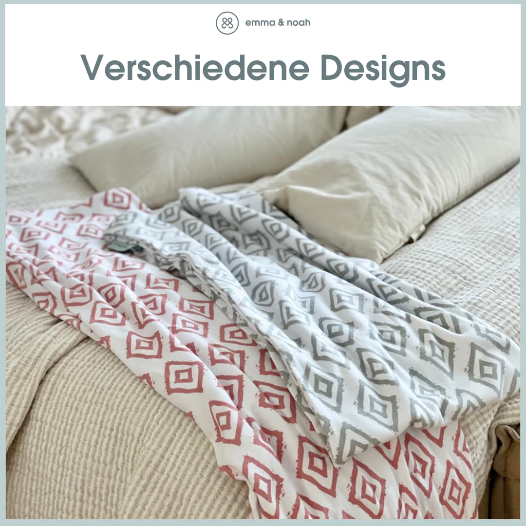Emma & Noah Premium Federa Cuscino Allattamento Blu Rombi cotone bio