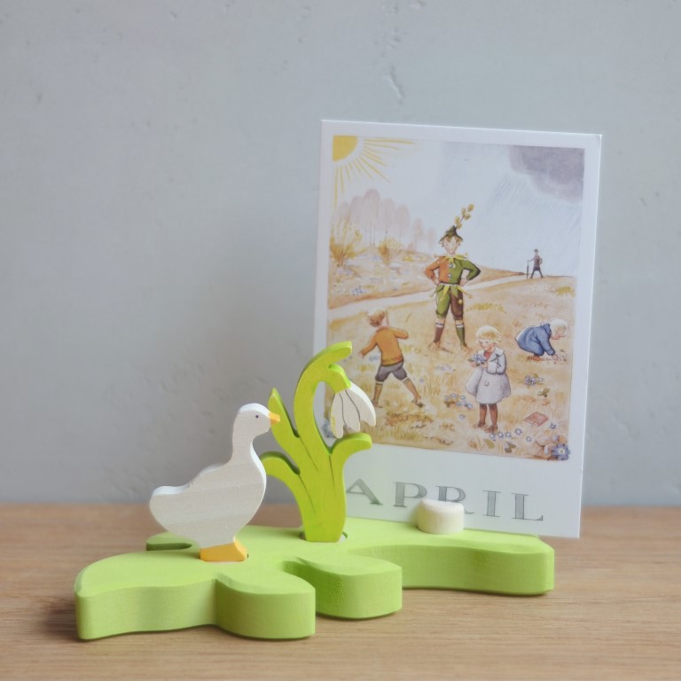 Grimm's Oca figura legno dipinta a mano 6 cm