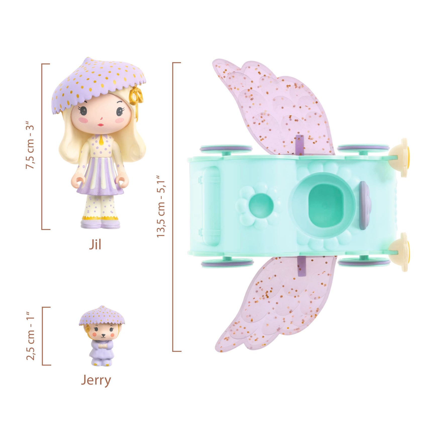 Djeco Tinyly Jill & Jerry Tinycar figura vinile