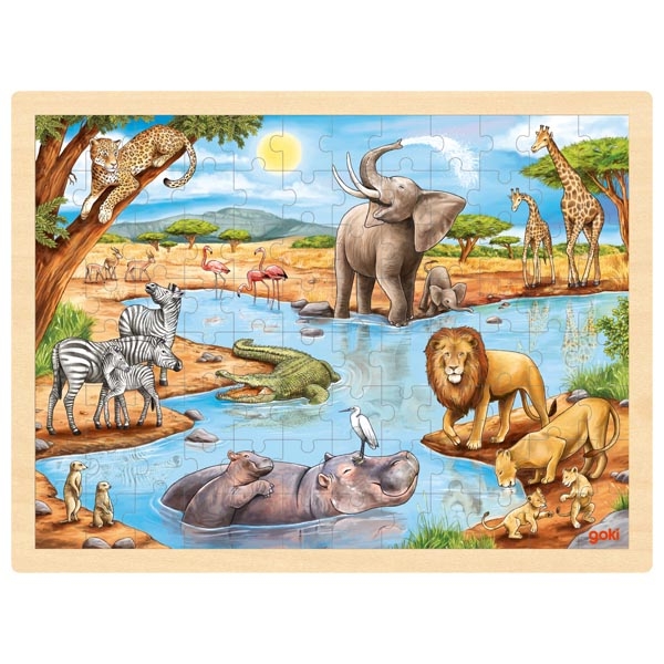 Goki Africa puzzle legno 96 pezzi 30x40 cm