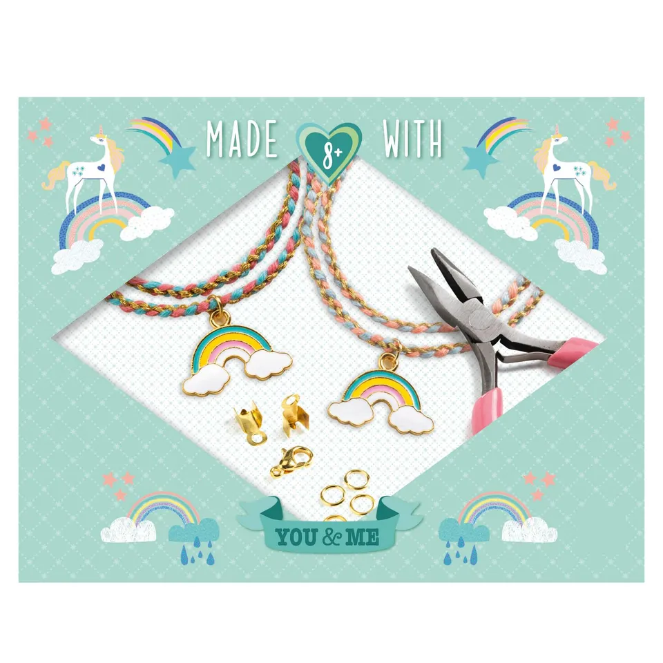 Djeco You&Me Rainbow Kumihimo kit crea gioielli 2 braccialetti