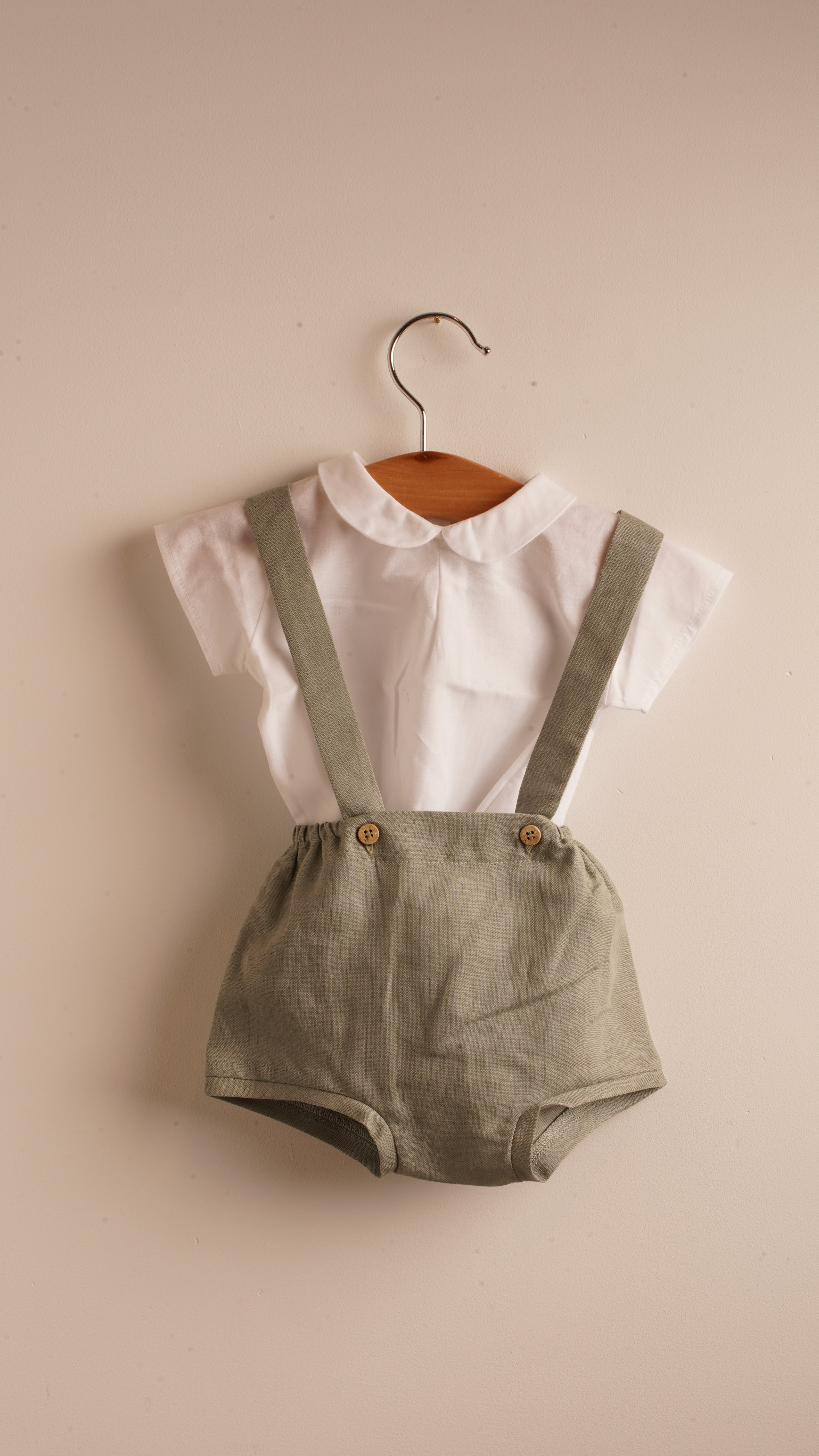Mebi salopette neonato verde foresta cotone