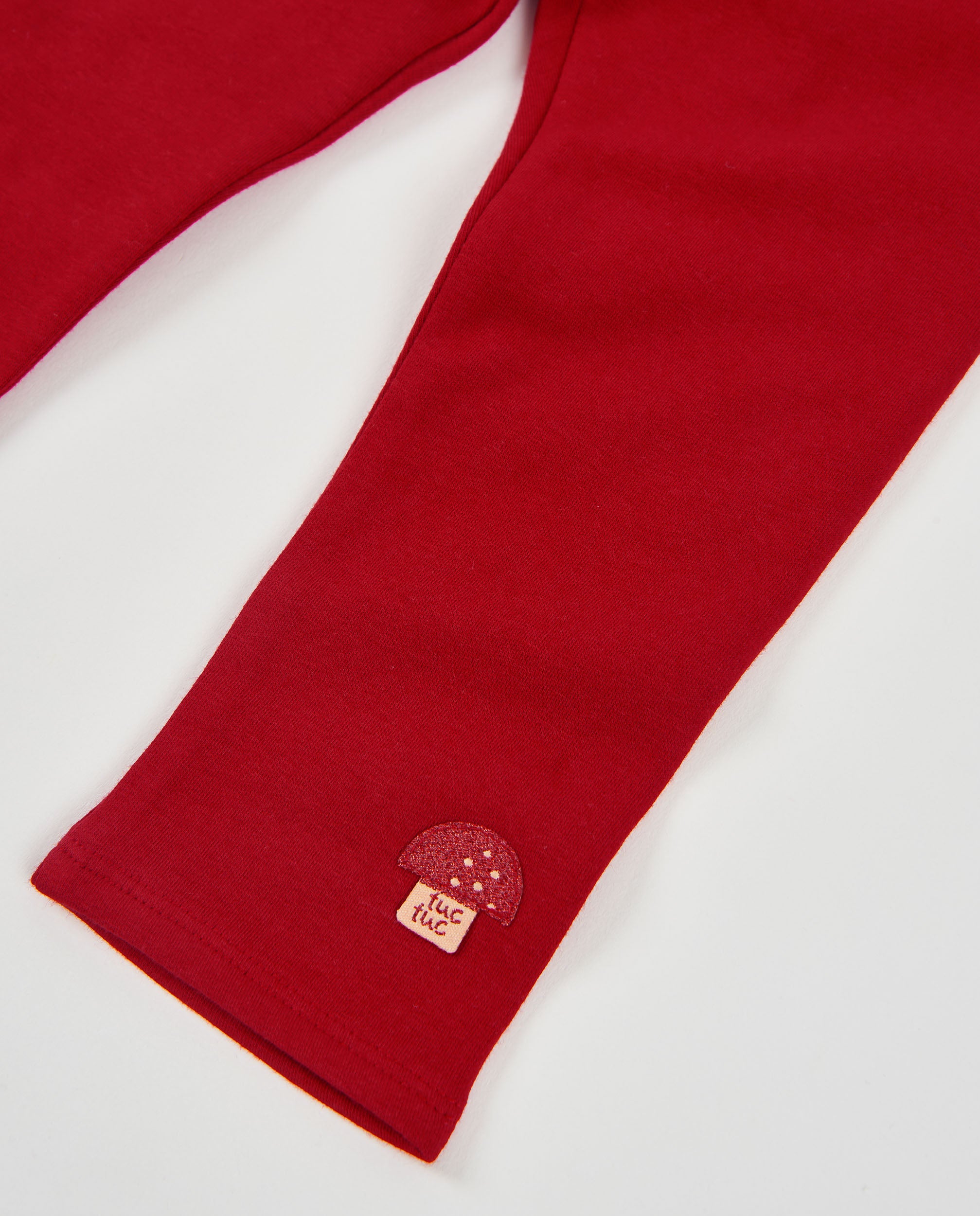 Tuc tuc leggings felpa bambina vita elastica rosso
