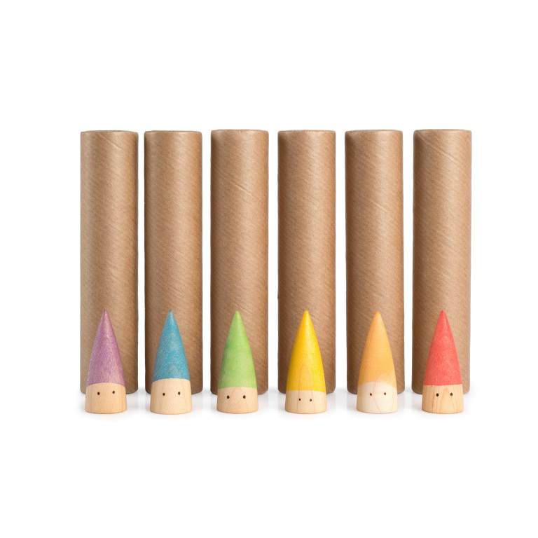 Grapat Baby Sticks personaggi legno 6 pezzi arcobaleno