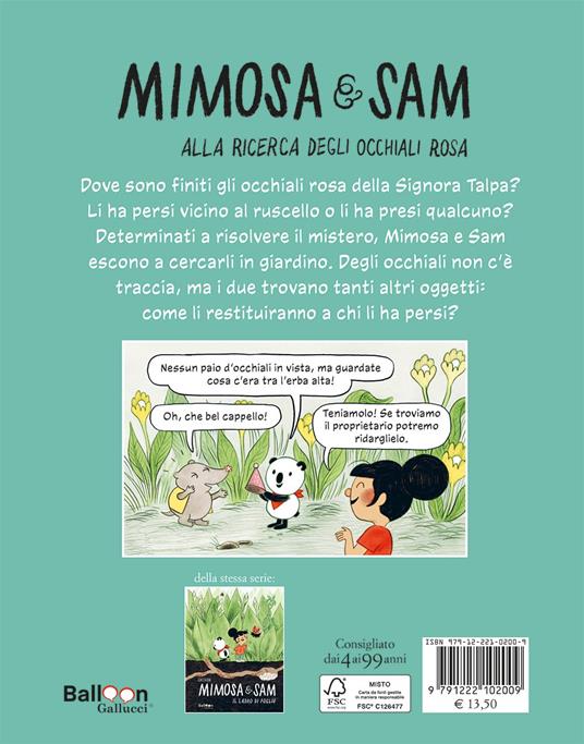 Gallucci Mimosa e Sam Alla ricerca degli occhiali rosa libro 4 anni