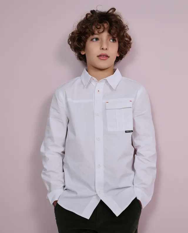 Tuc Tuc camicia bambino cotone bianca tasca