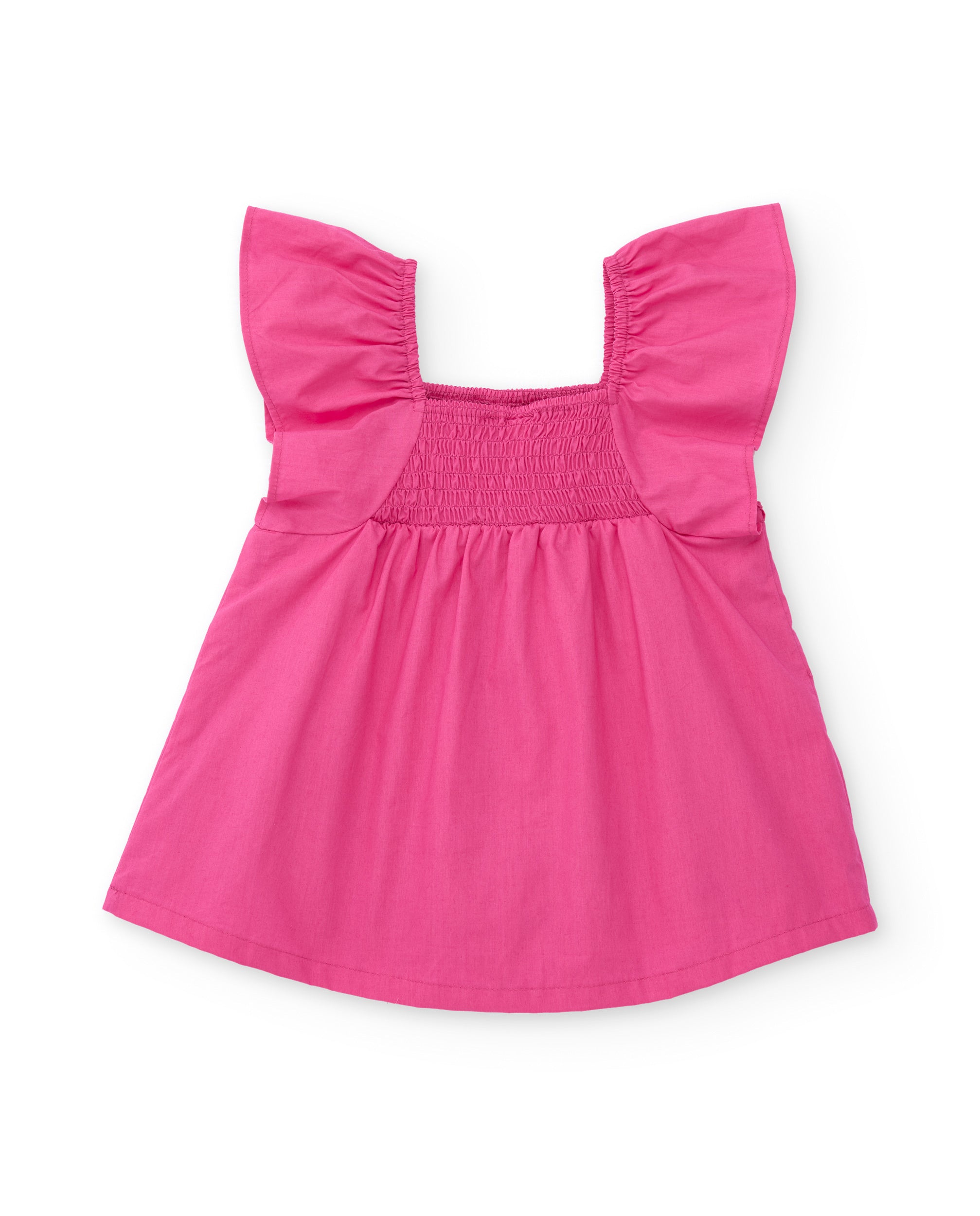 Tuc tuc vestito bambina fucsia fiori smock manica volant
