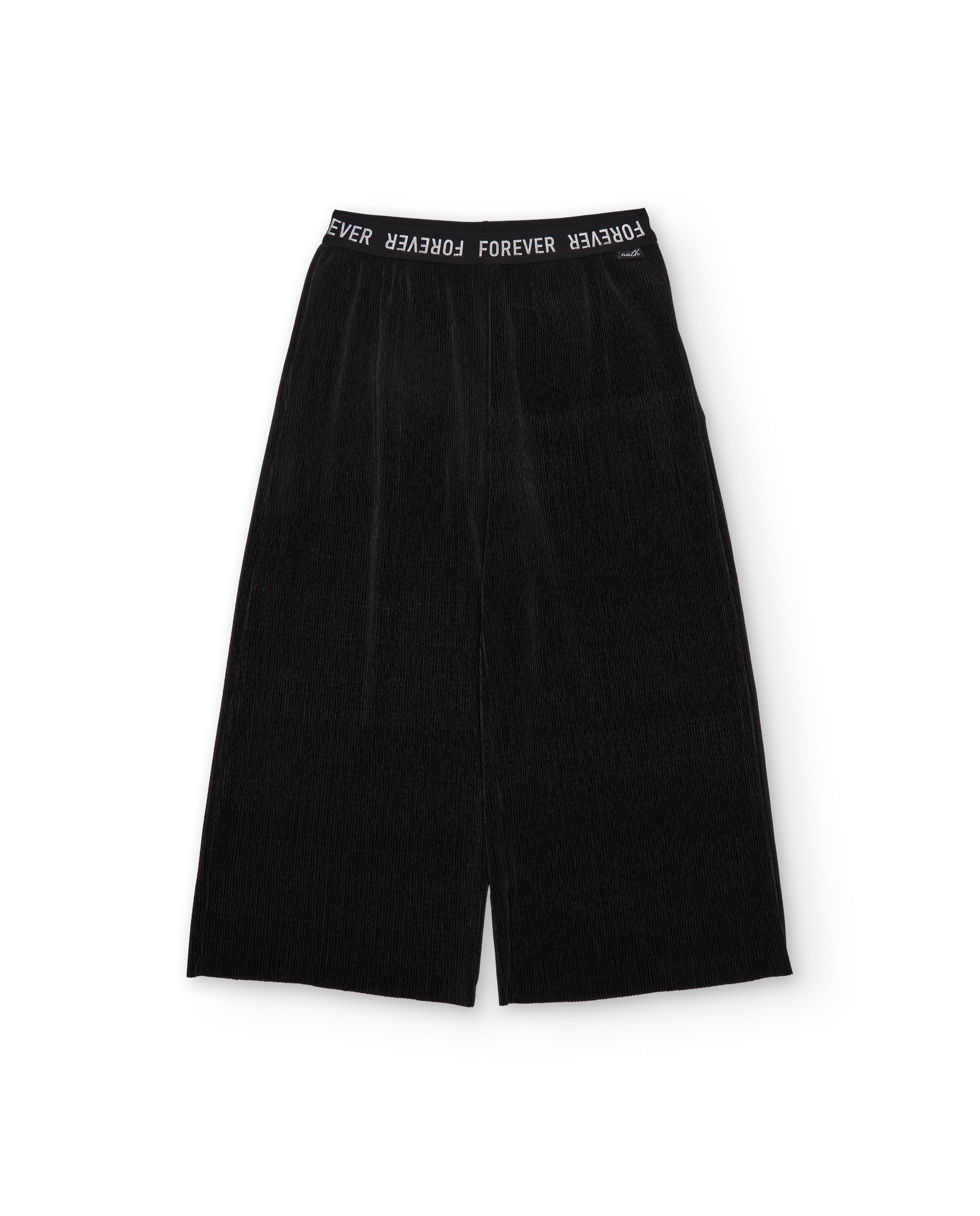 Tuc tuc pantaloni bambina coste neri gamba larga