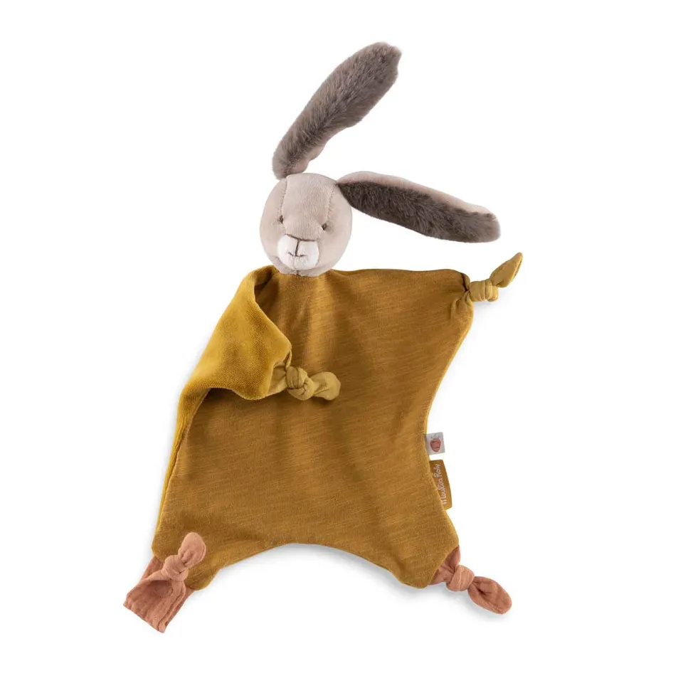 Moulin Roty Trois petits lapins doudou porta ciuccio ocra