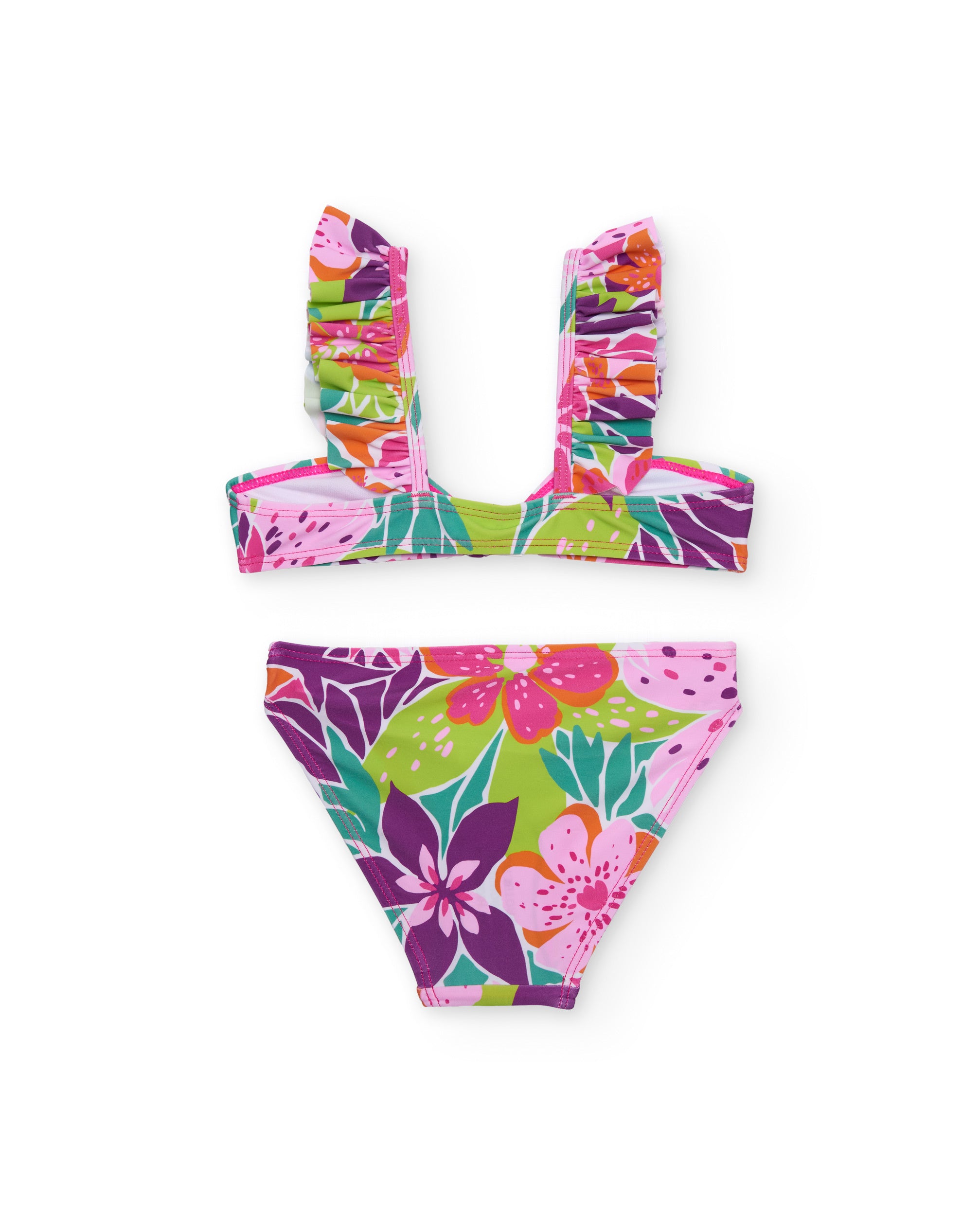 Tuc tuc Bikini bambina maglina rosa fiori 2 pezzi
