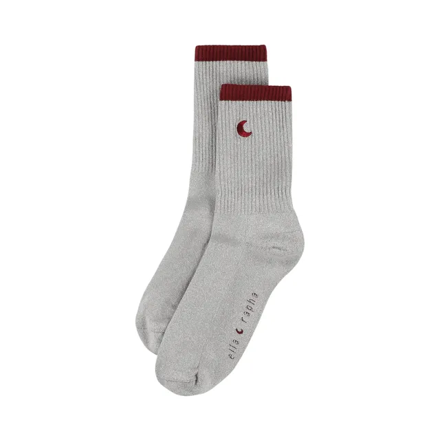 Ella and Rapha Moon calzini glitter argento cotone 37-41