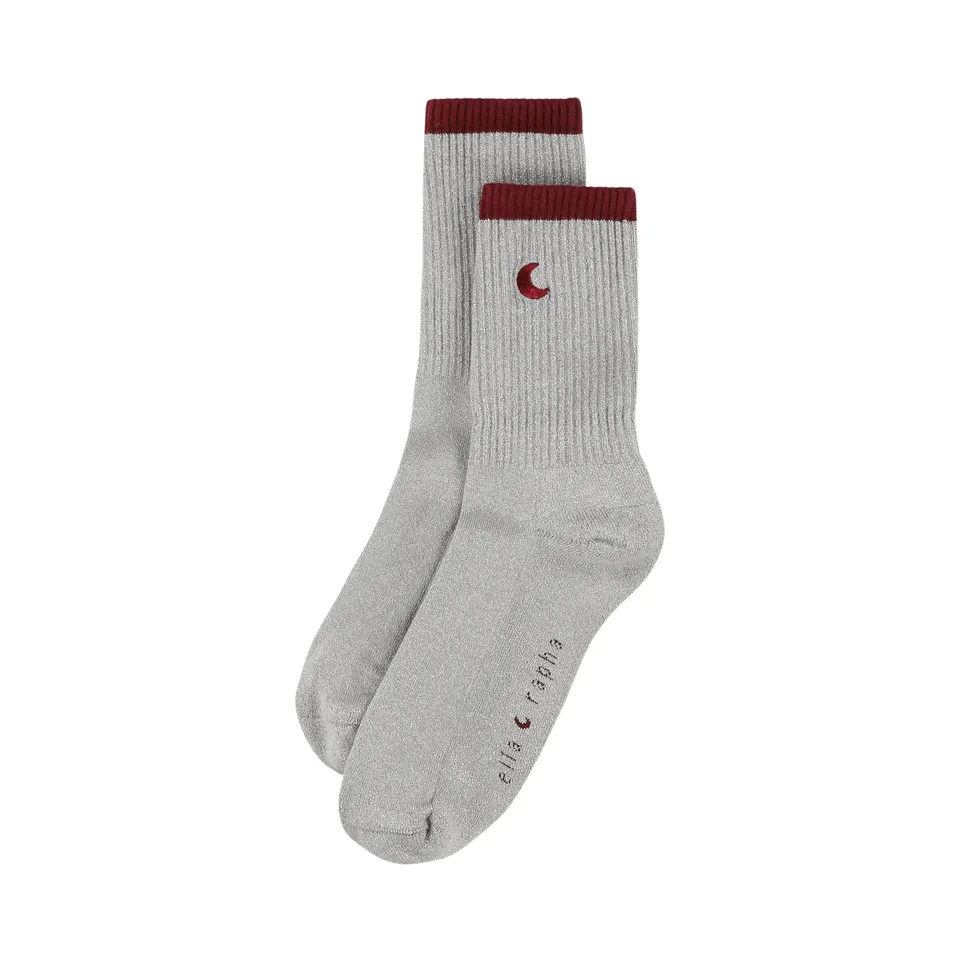 Ella and Rapha Moon calzini glitter argento cotone 37-41