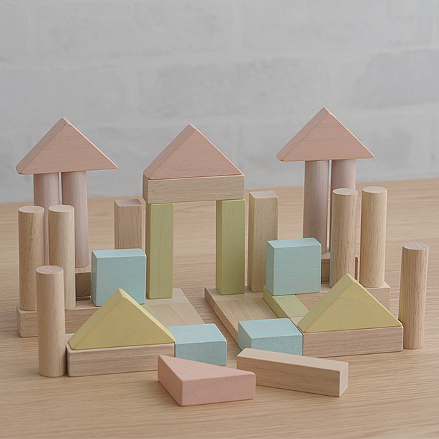 Plan Toys Costruzioni pastello mattoncini legno 40 pezzi