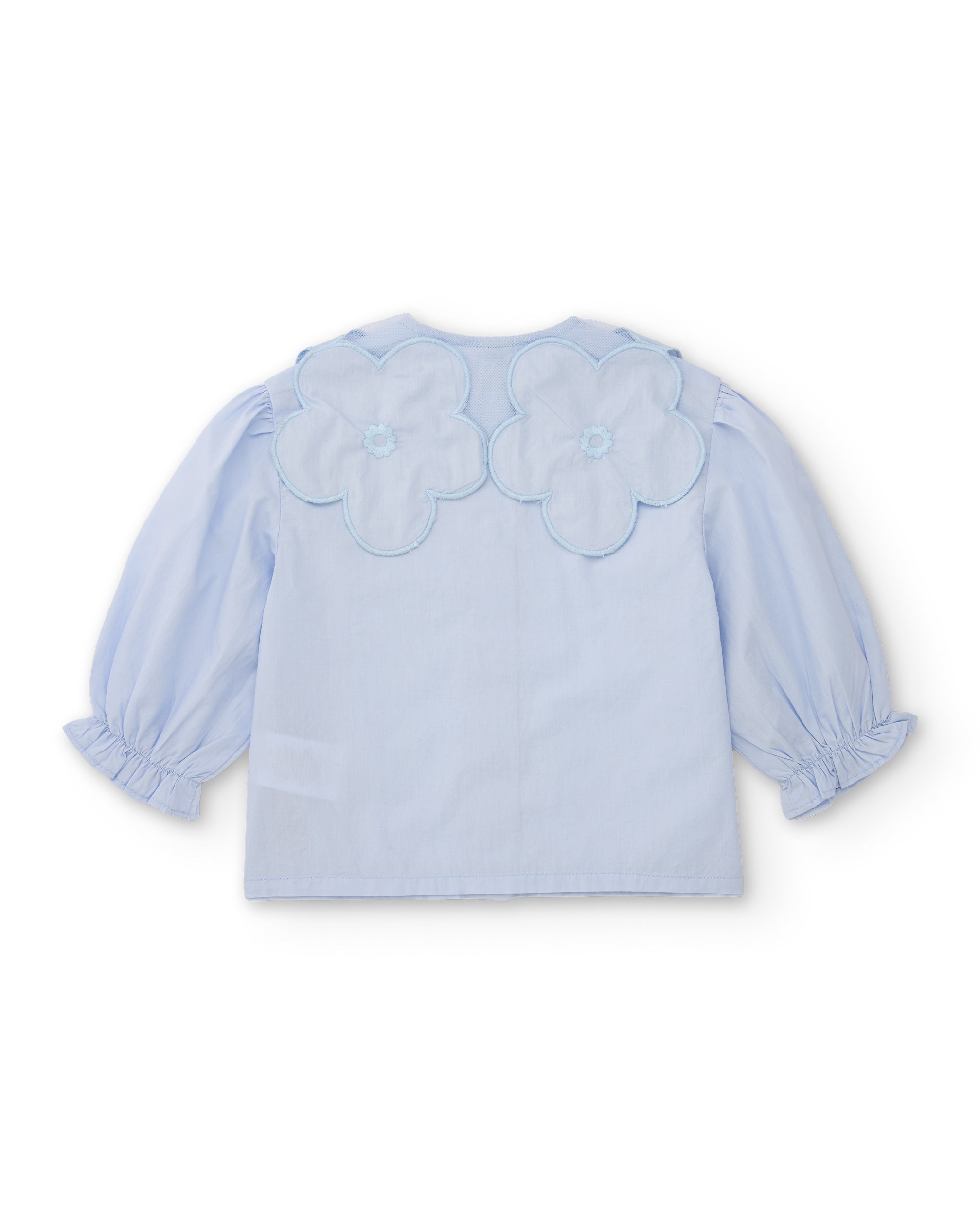 Tuc Tuc camicia bambina azzurra cotone collo volant