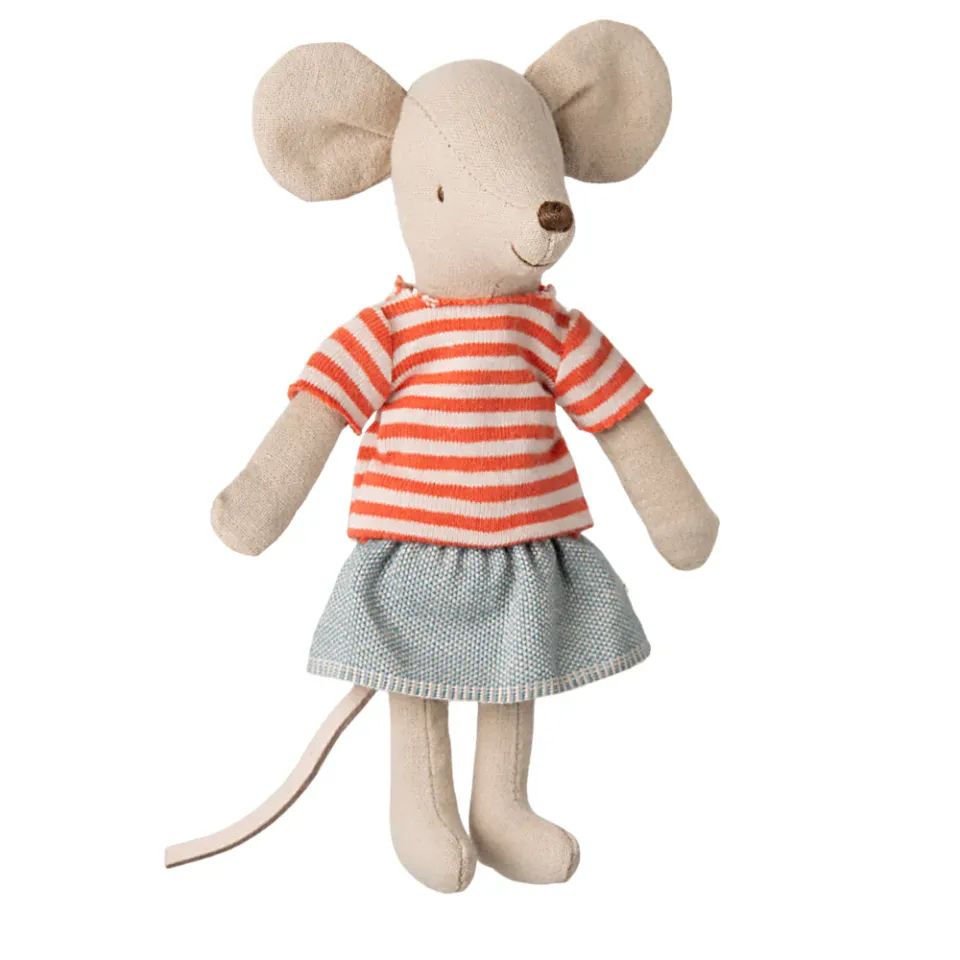 Maileg Topino Big Sister Righe Pupazzo Cotone 13 cm