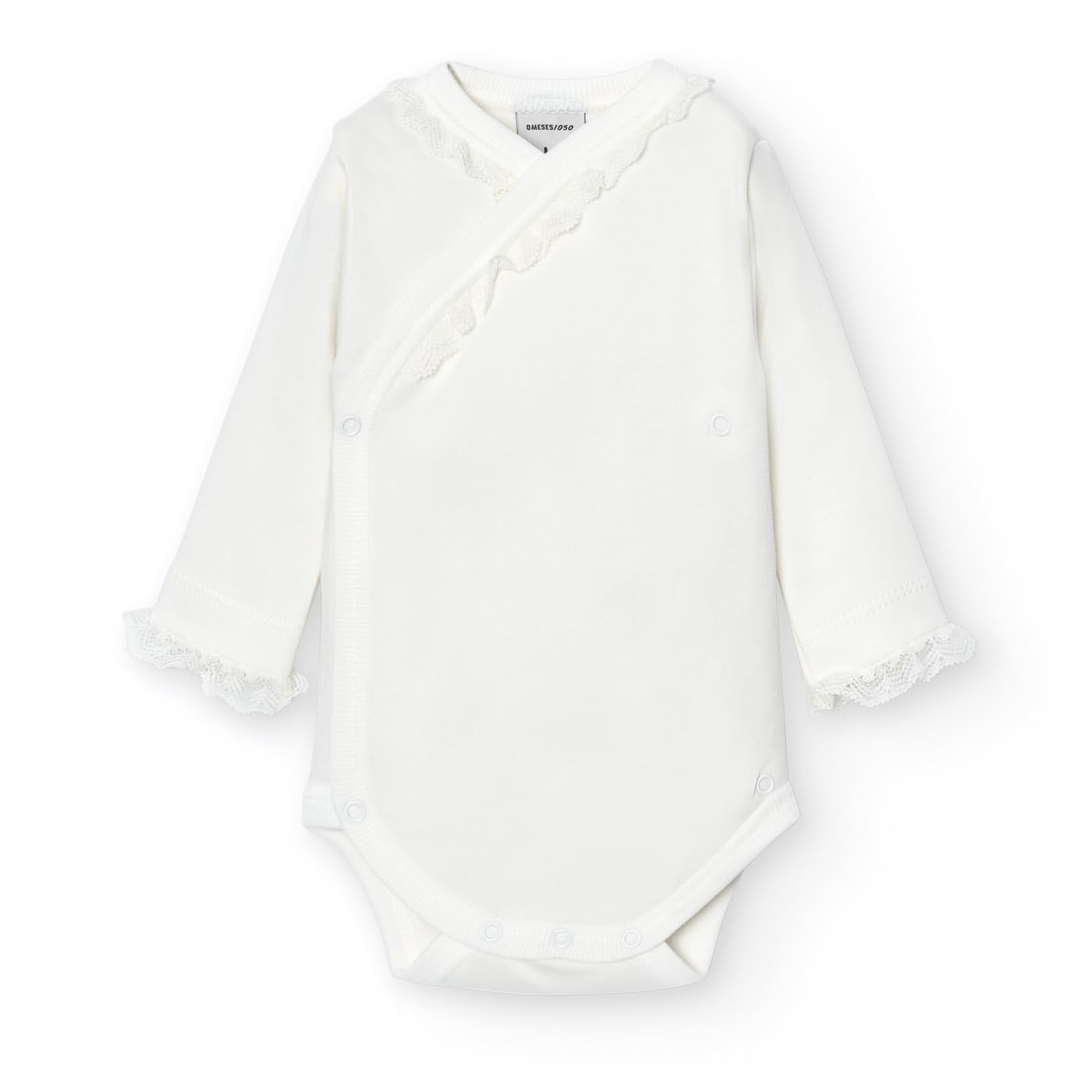 Babidu 1160 body incrociato neonato cotone pizzo 9-12 mesi