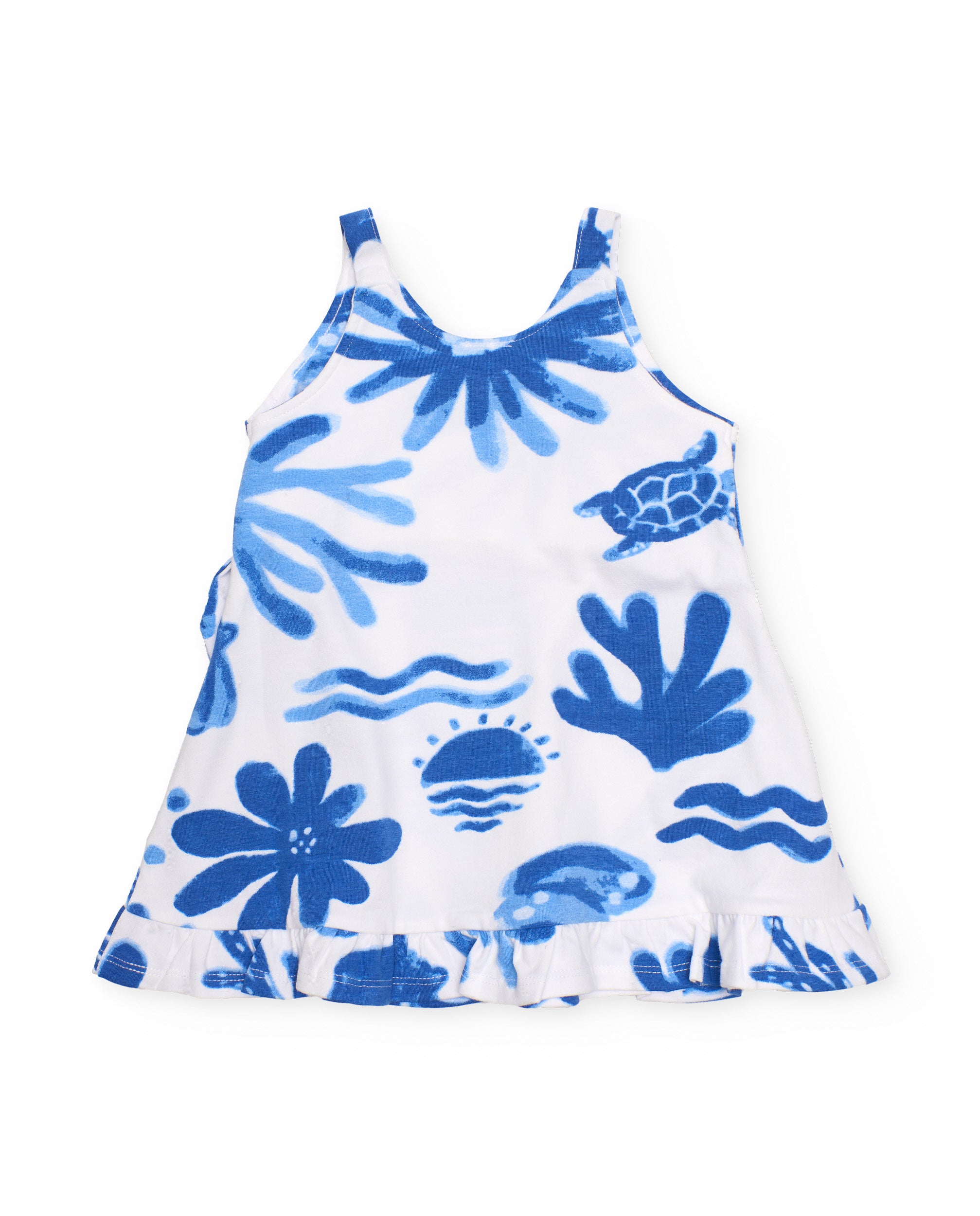 Tuc Tuc vestito bambina bianco fiocco stampa azzurra