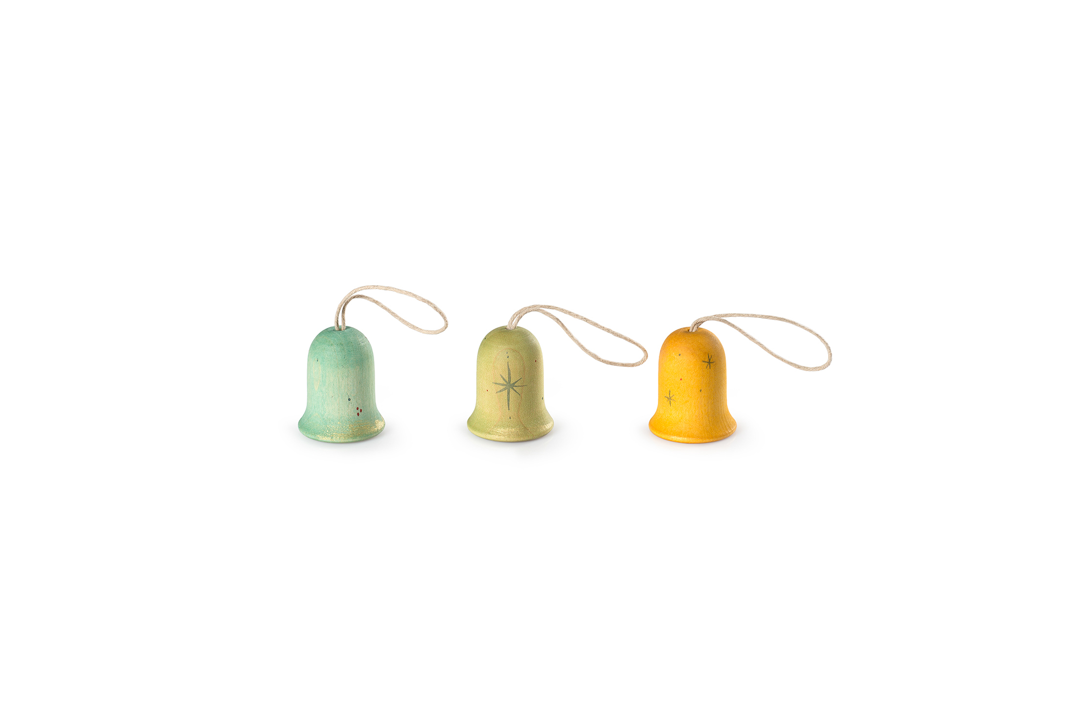 Jingle Joy Bells Nº3 ornamenti campanelle legno 3 pezzi