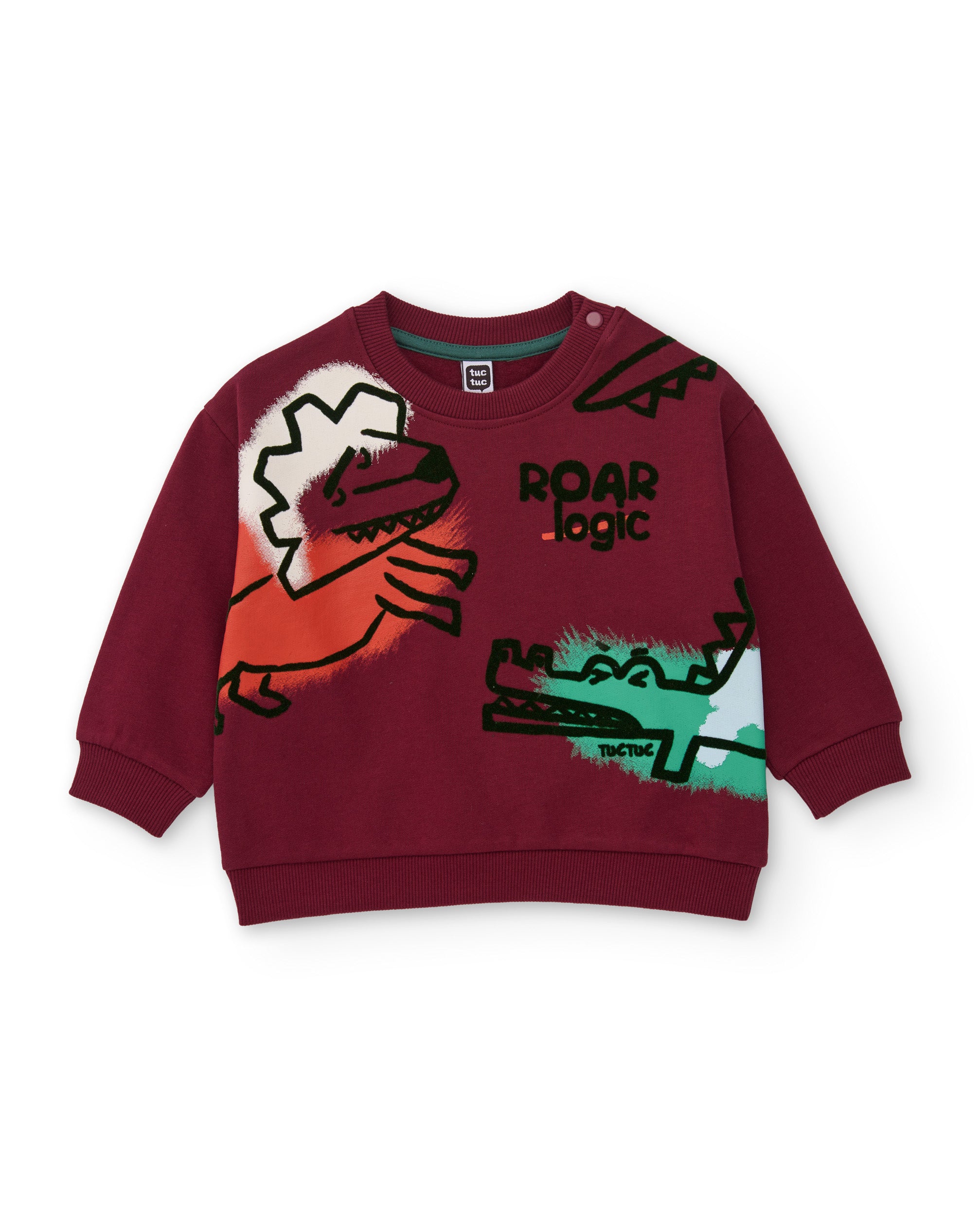 Tuc Tuc tuta bambino bordeaux felpa animali