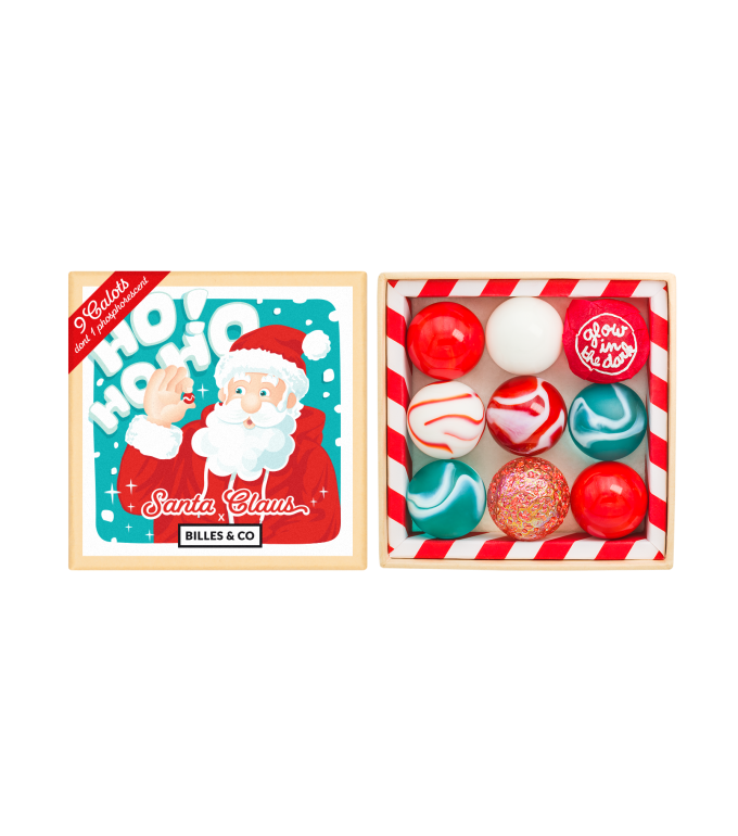 Billes & Co. Maxi Santa Claus set 9 biglie vetro
