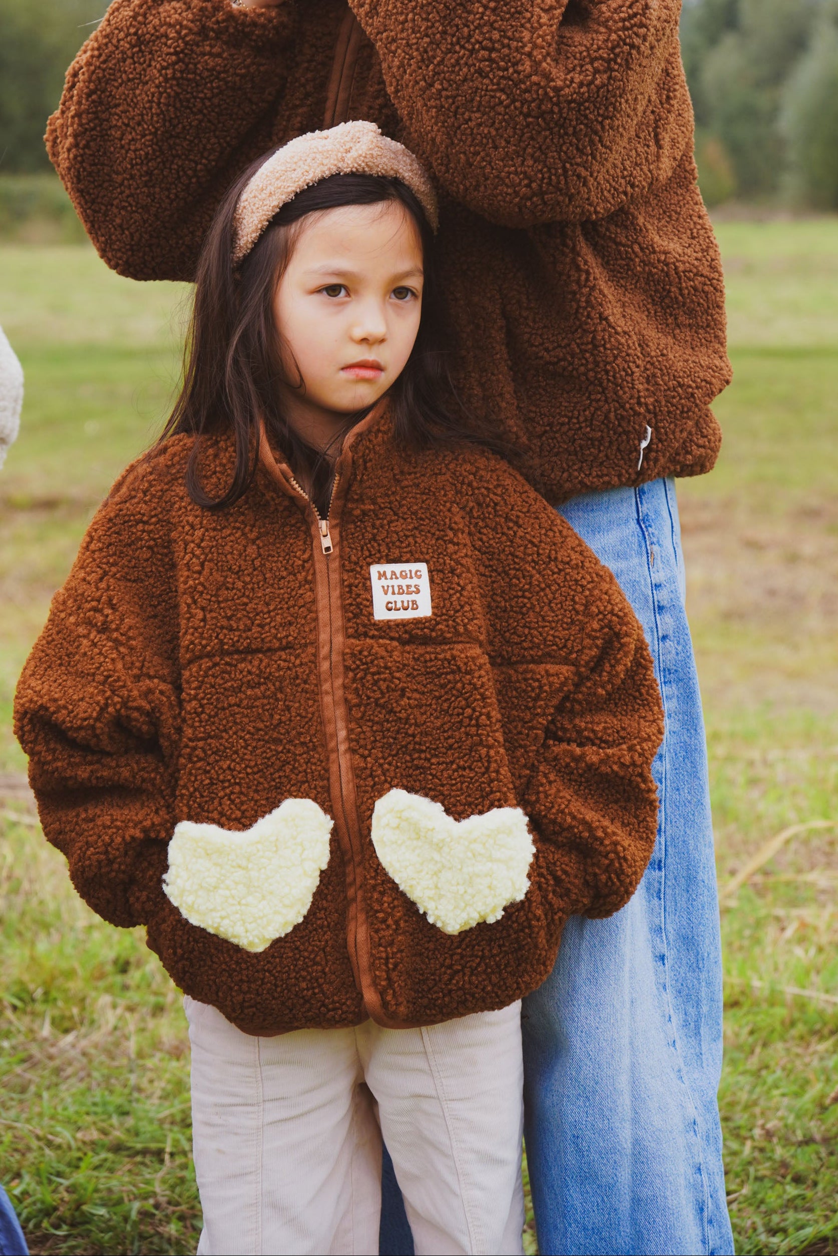 Ella and Rapha Heart giacca teddy marrone pile bimbi