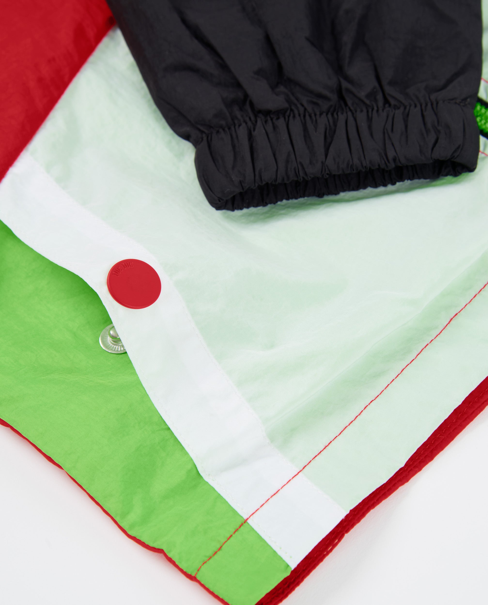 Tuc Tuc giacca bimbo rossa color block con cappuccio