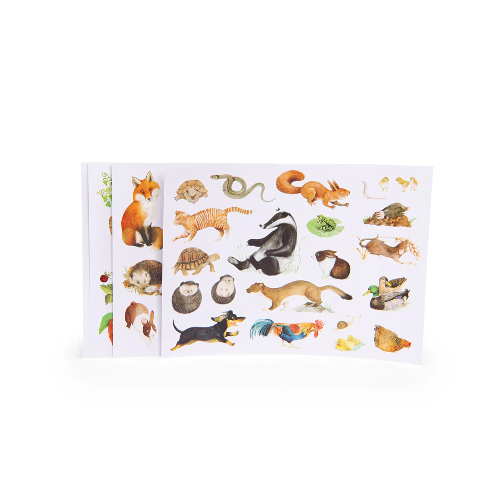 Moulin Roty Le Jardin Natura adesivi 100 pezzi carta