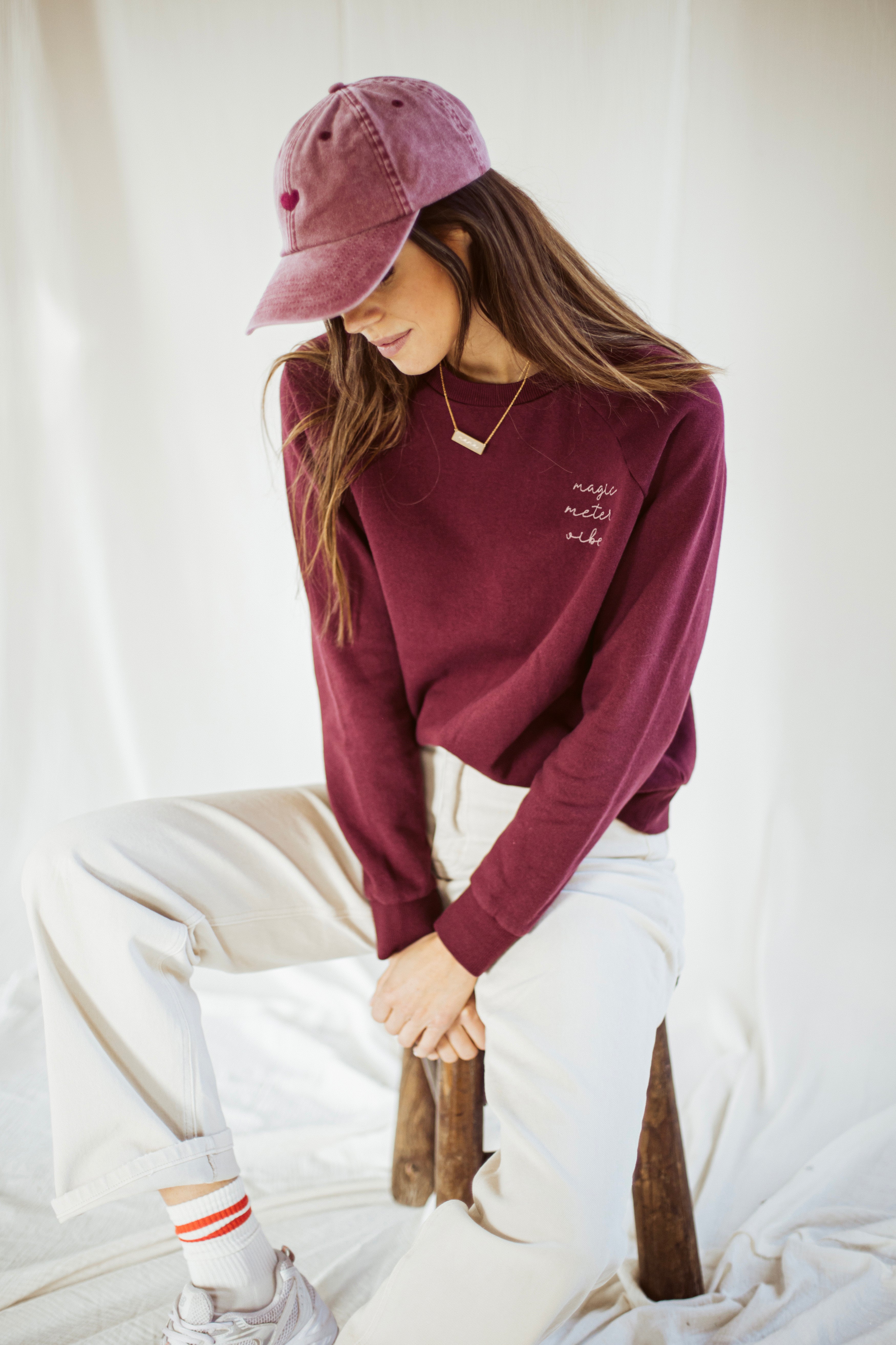 Ella and Rapha Meter felpa bordeaux classic fit cotone bio