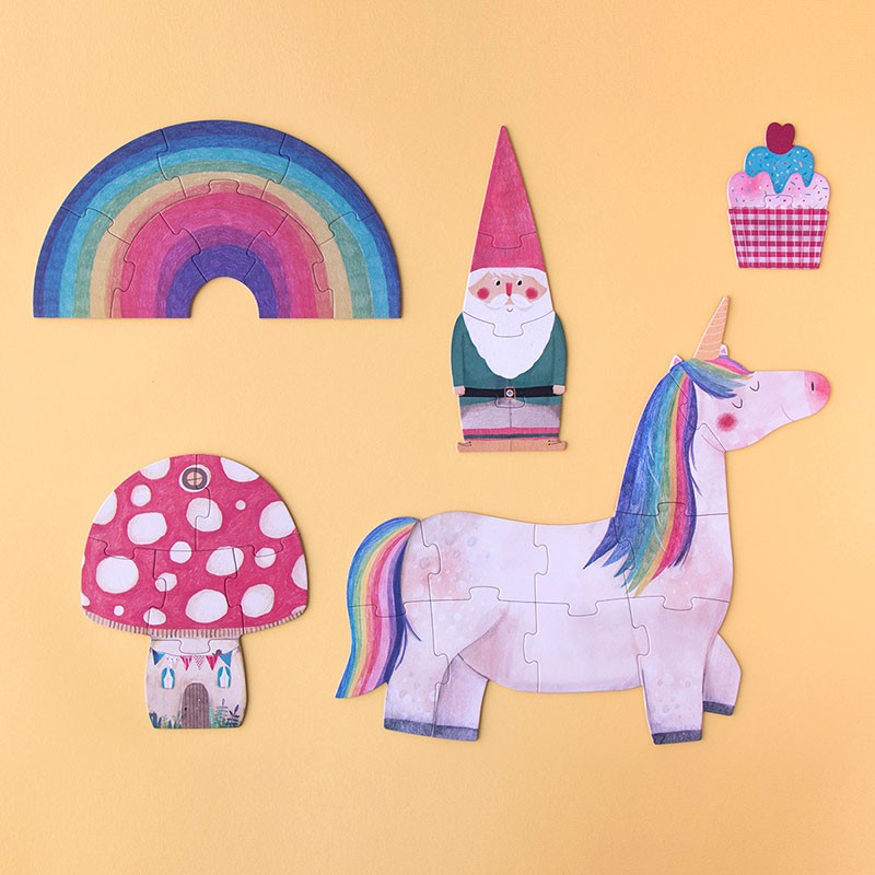 Londji Unicorn puzzle progressivo 5 soggetti reversibile