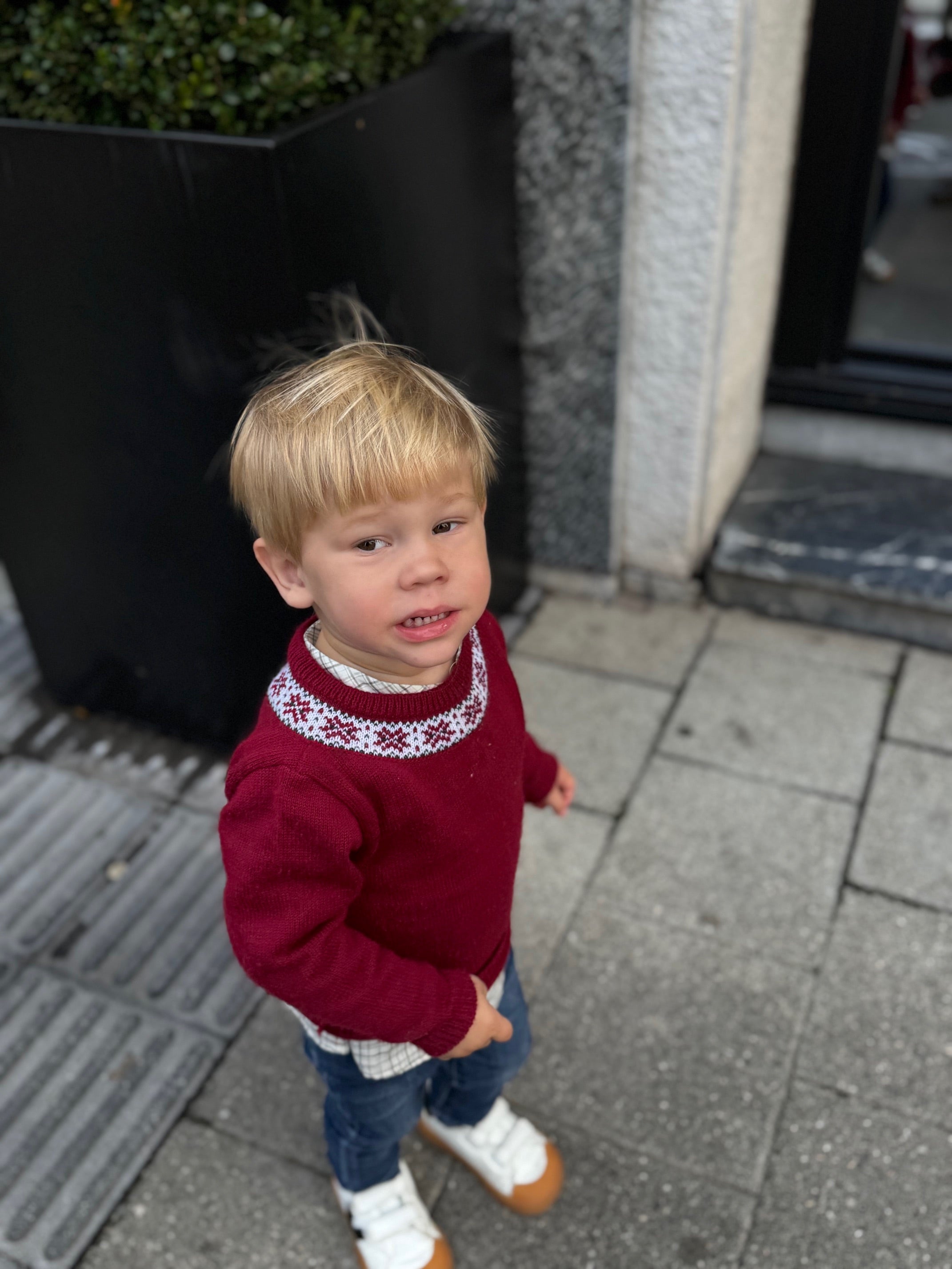Mebi maglione bimbo greca granata 2 anni acrilico