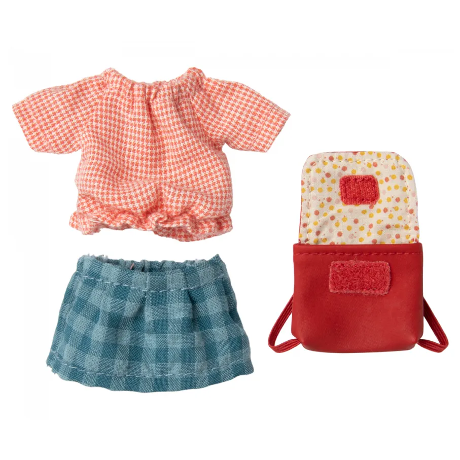 Maileg Big Sister set abiti scuola vestiti topo cotone