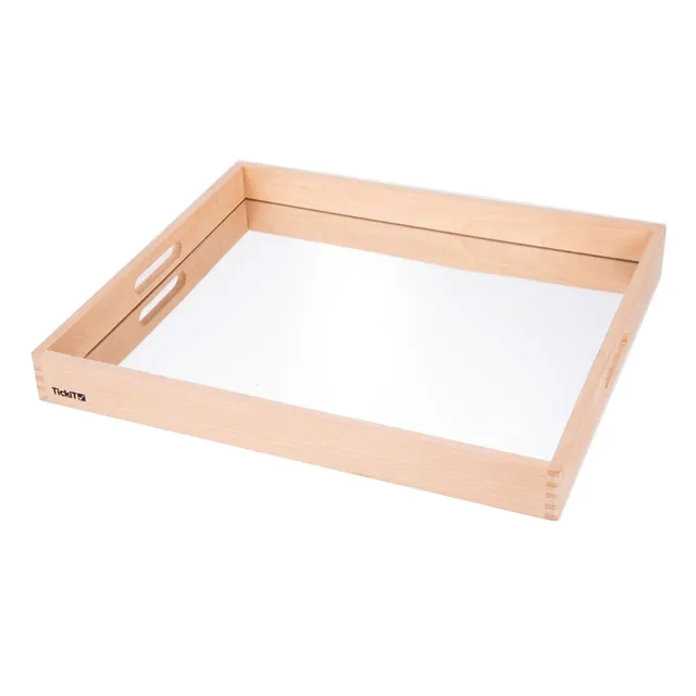 TickiT Vassoio con Manici Specchio 50x43 cm Legno