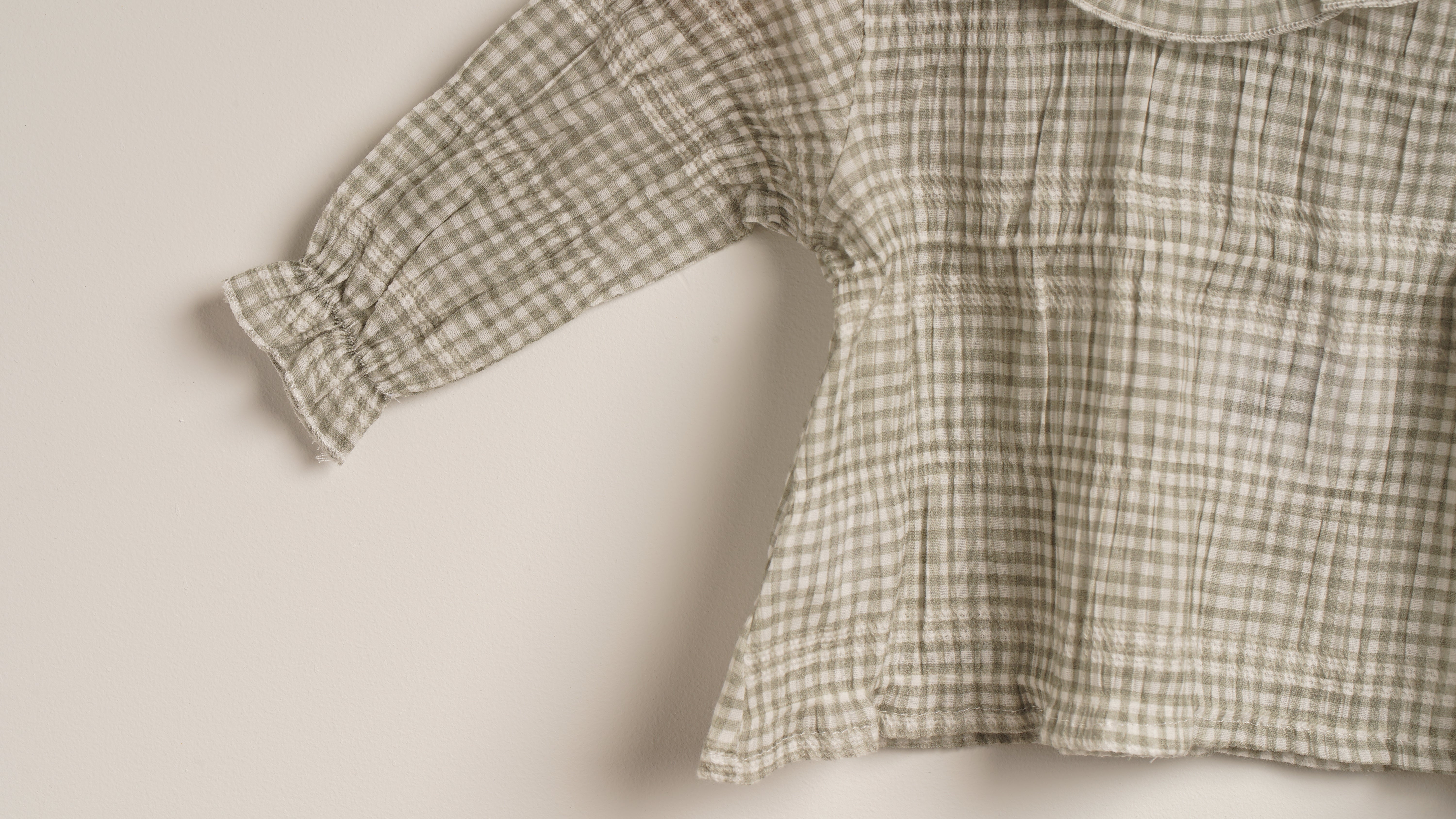 Mebi Vichy blusa neonata quadretti verdi cotone elasticizzato