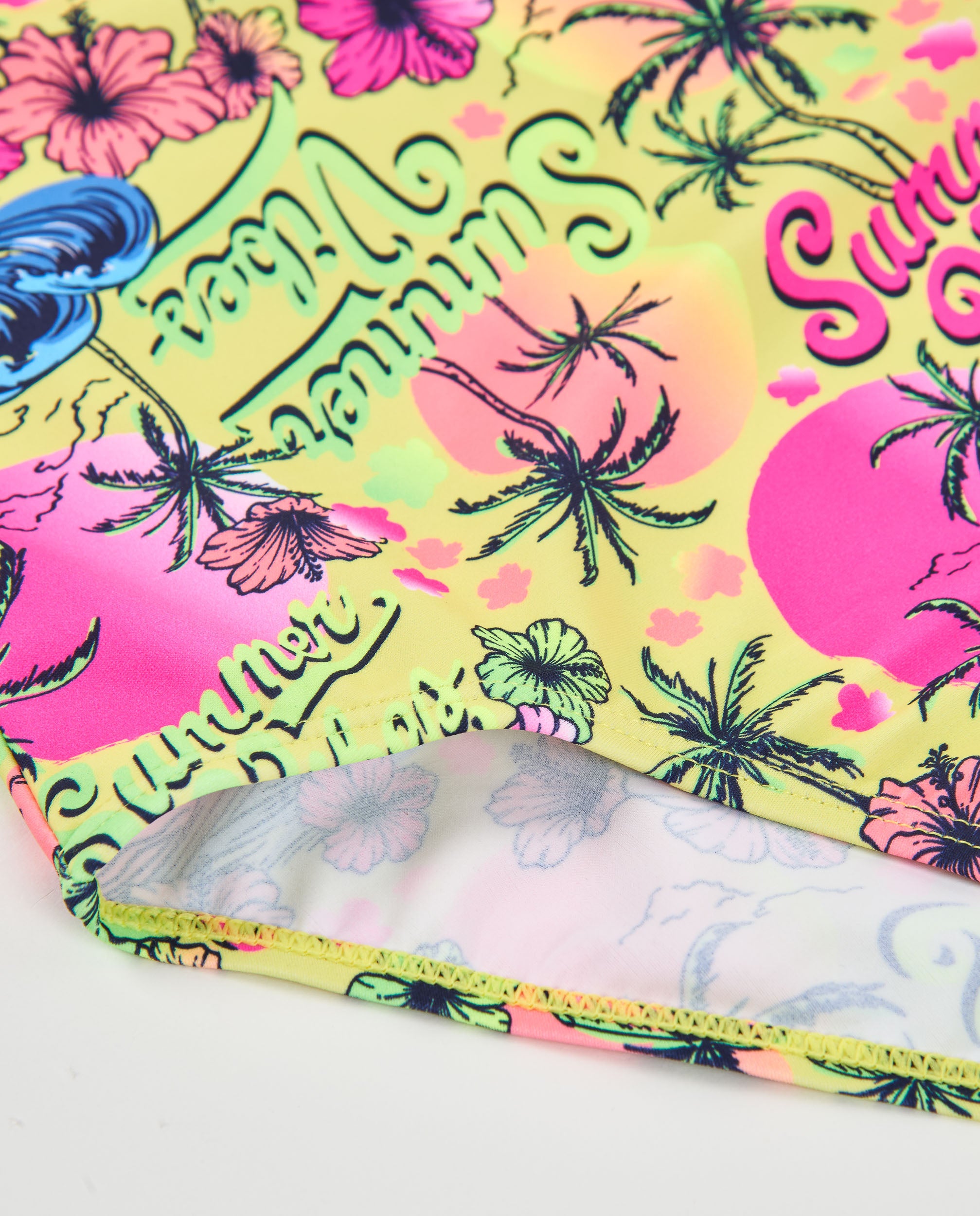Tuc Tuc costume intero bambina giallo stampa tropicale