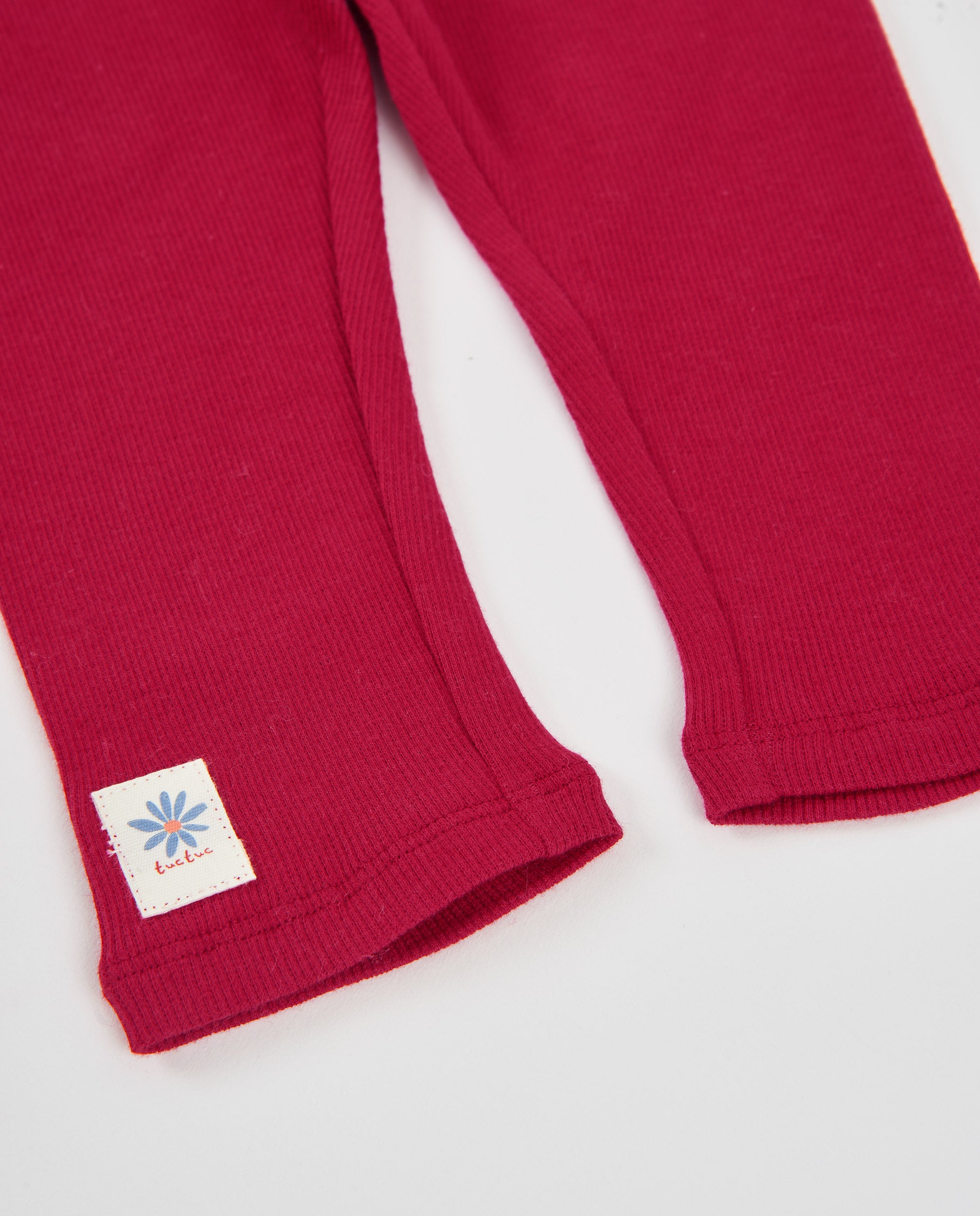 Tuc Tuc leggings bambina bordeaux maglia elastico ricamato