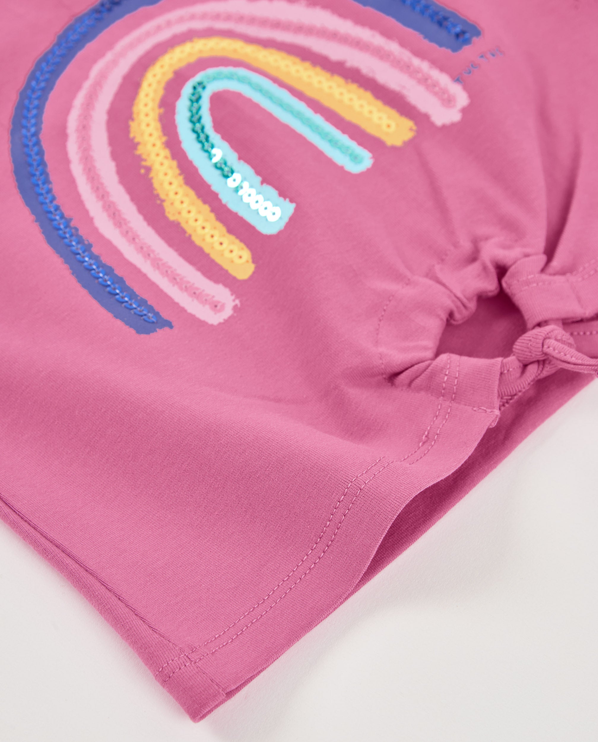Tuc Tuc maglietta bambina rosa arcobaleno paillettes