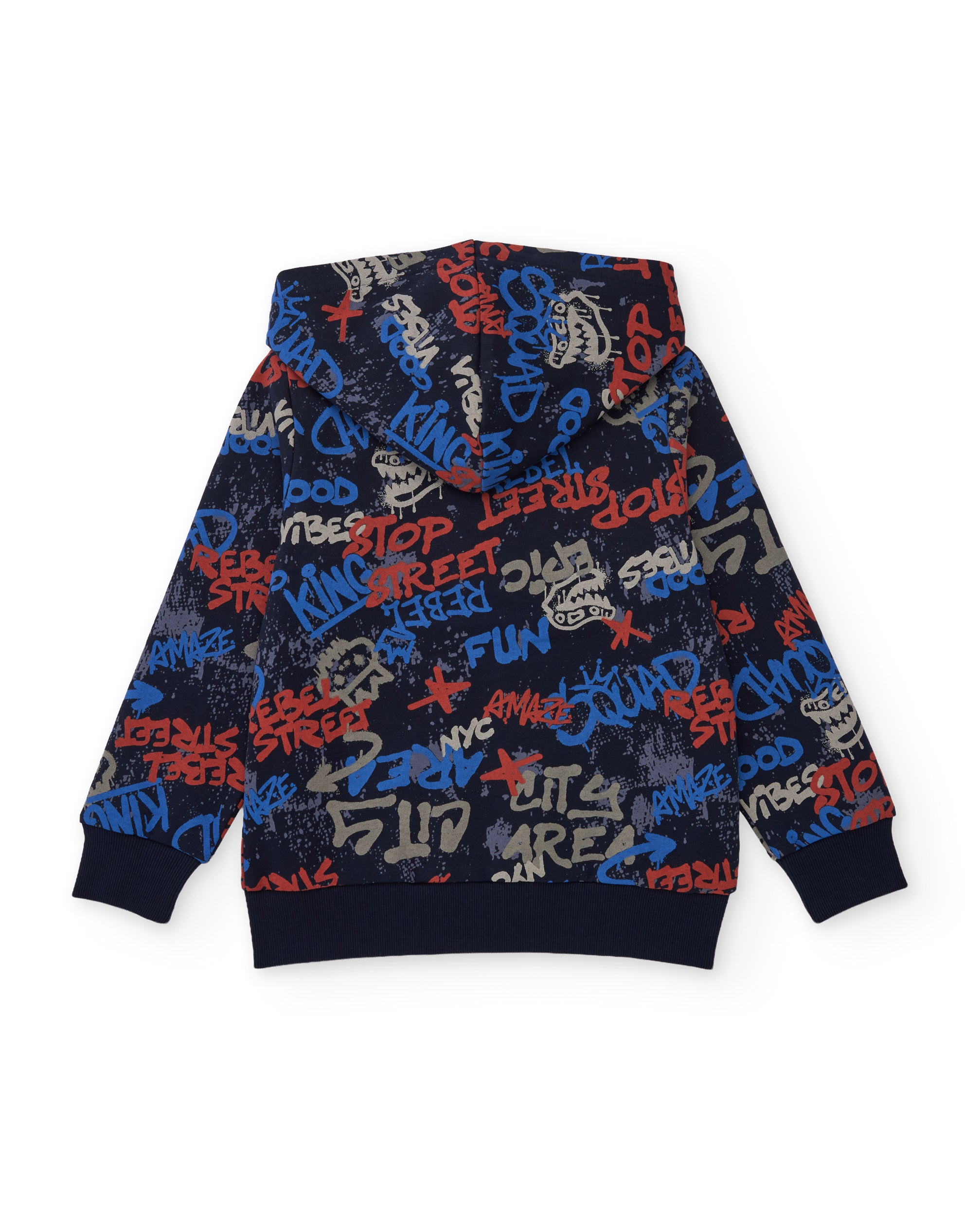 Tuc Tuc Rebel Street felpa cappuccio bimbo blu graffiti