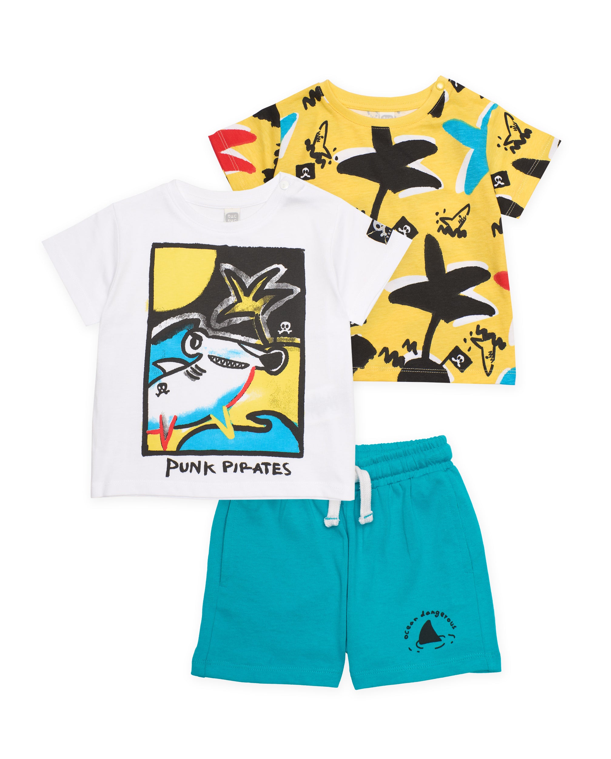 Tuc Tuc completo bambino 3 pezzi giallo squalo