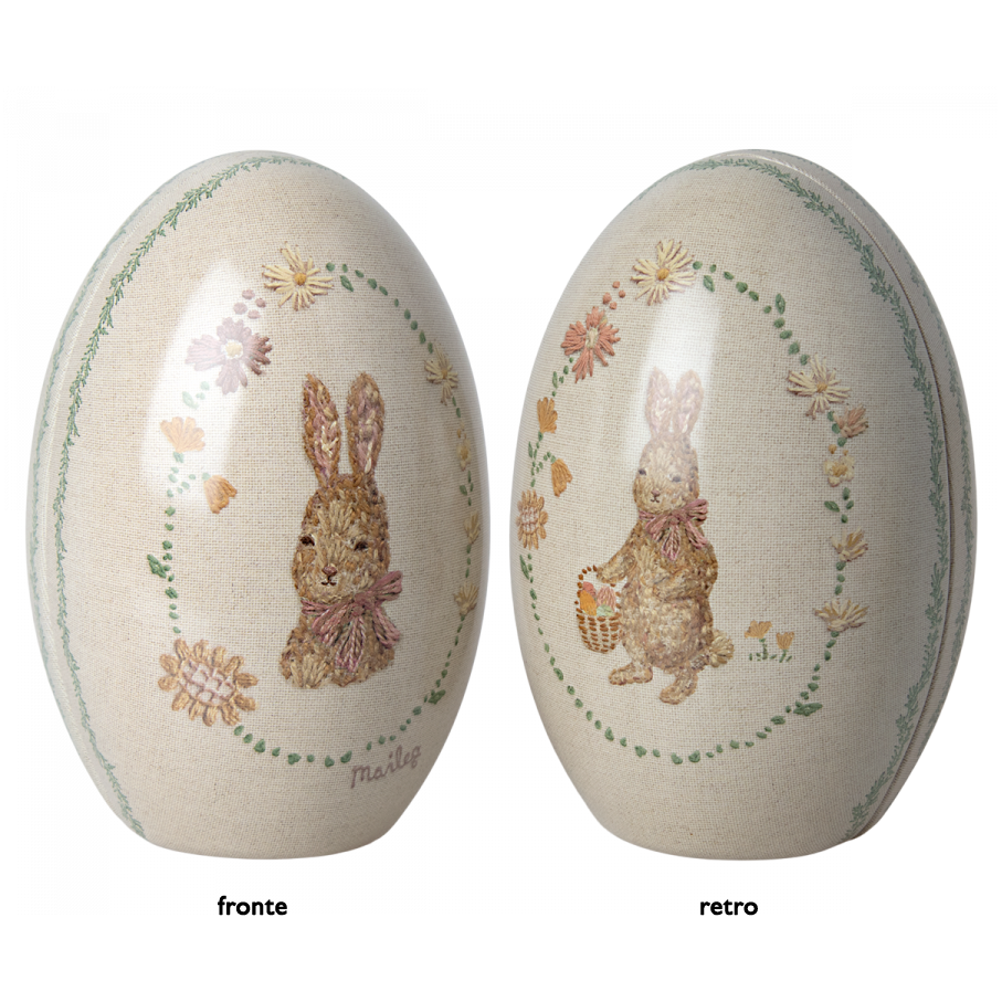Maileg set 2 uova Pasqua metallo rosa 14 cm