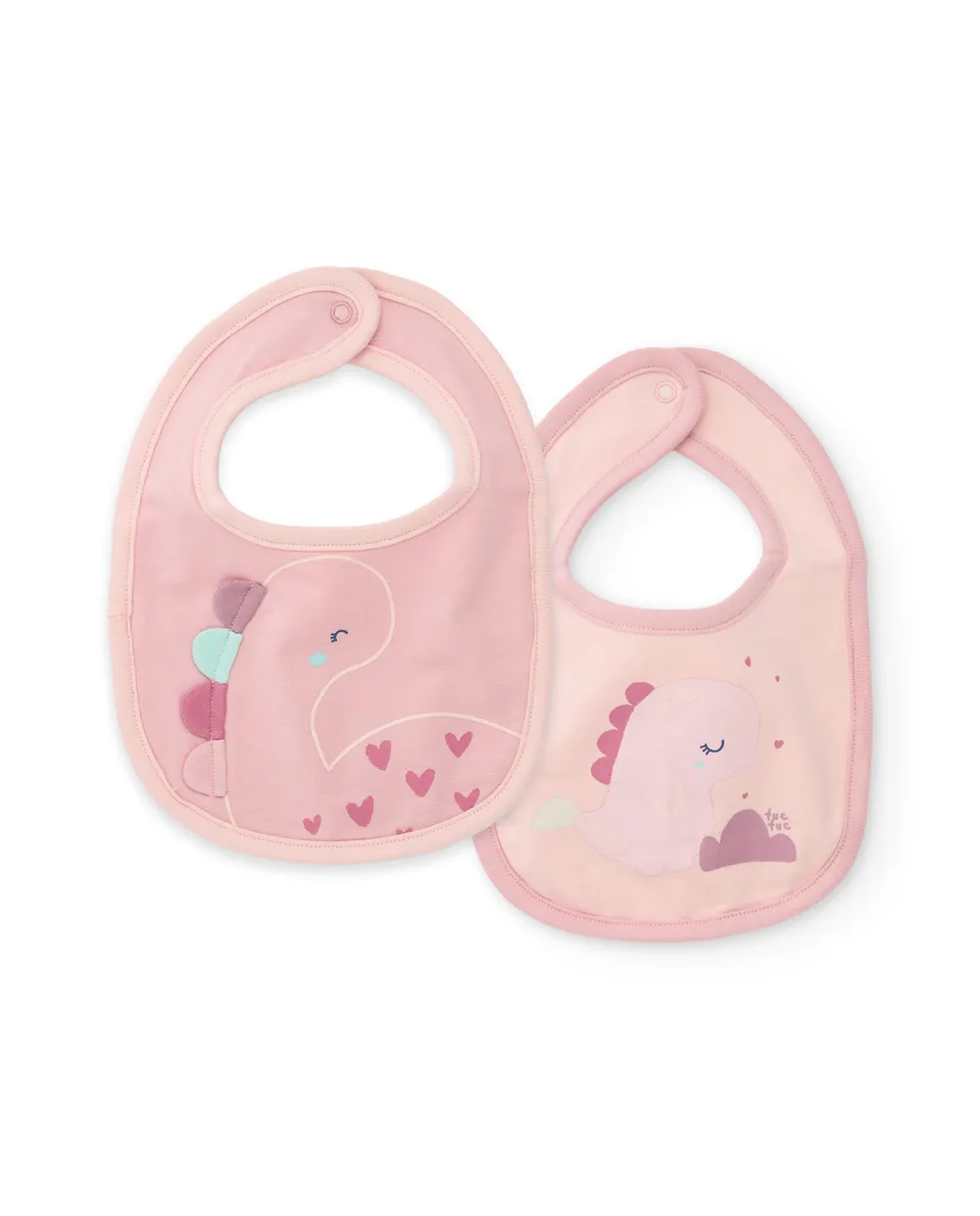 Tuc Tuc Roar Dino bavaglini neonato rosa 2 pezzi