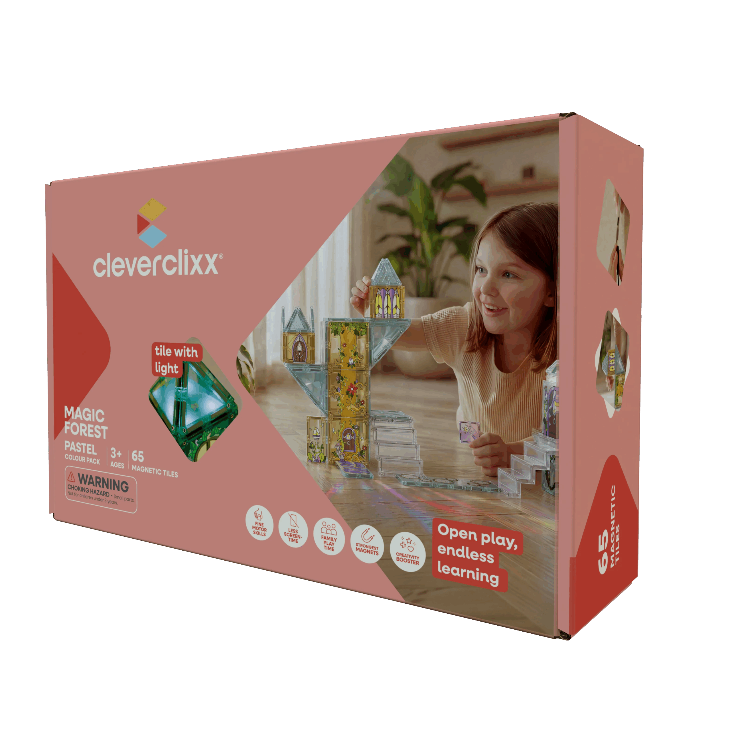 Cleverclixx Magic Forest Pack costruzioni magnetiche 65 pezzi
