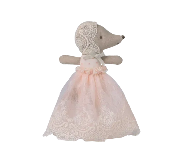 Maileg Topo bebè abiti cerimonia peluche cipria 11 cm