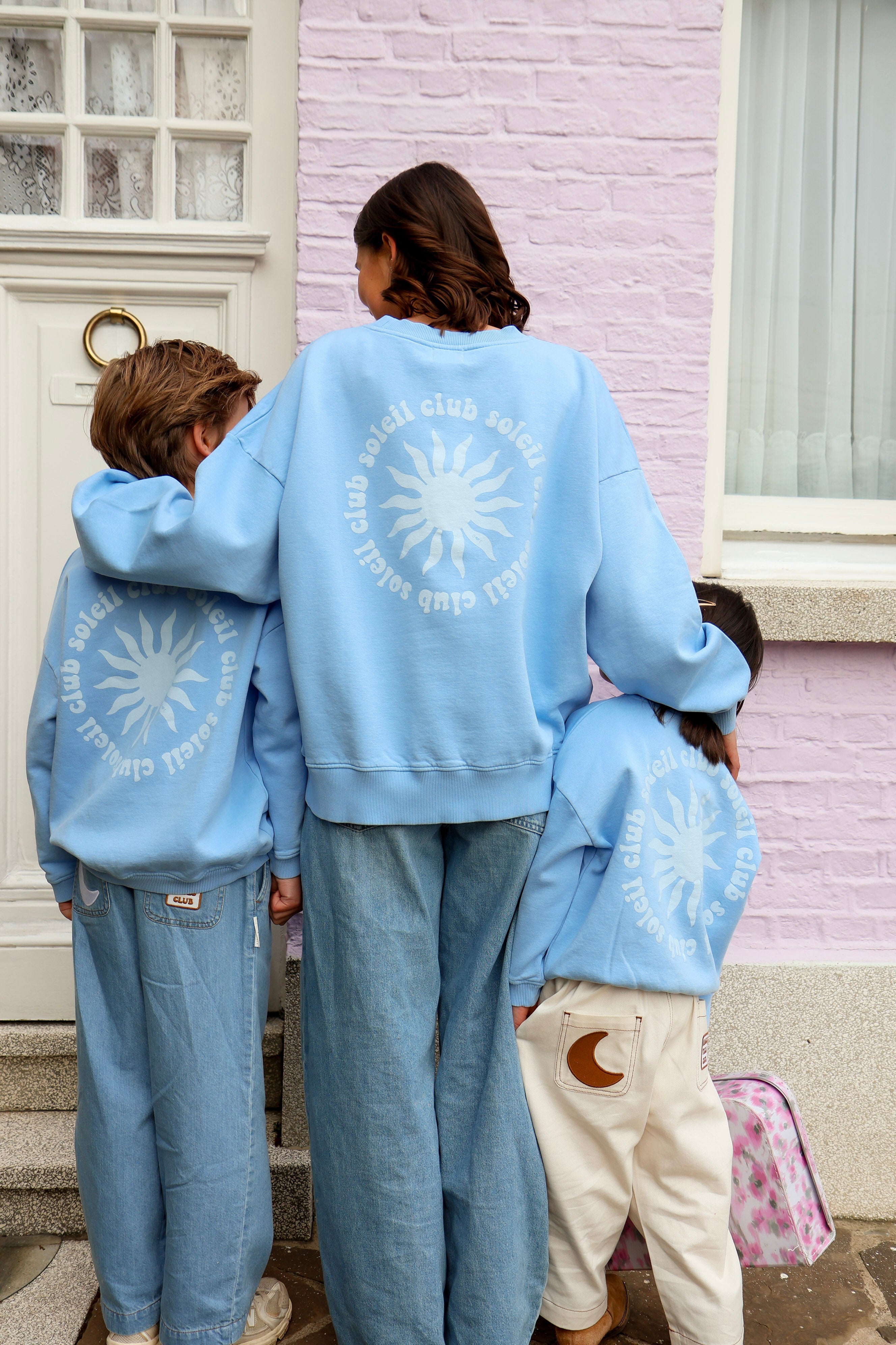 Ella and Rapha Club Soleil Sun felpa azzurra loose fit