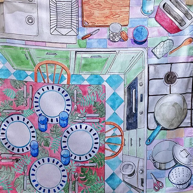 Wonderie In The Kitchen telo gioco cotone bio 100x100 cm