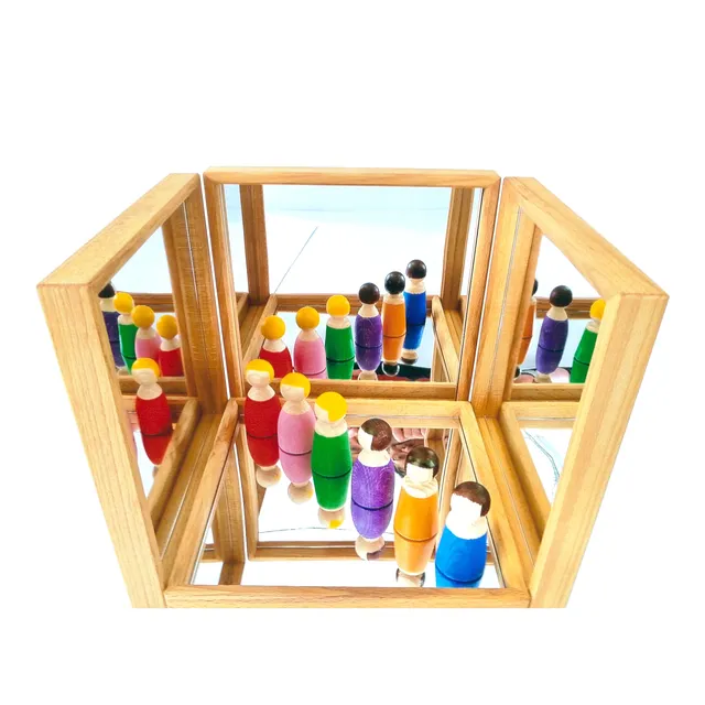 Bauspiel Vassoio specchio set 4 pezzi in legno 23 cm