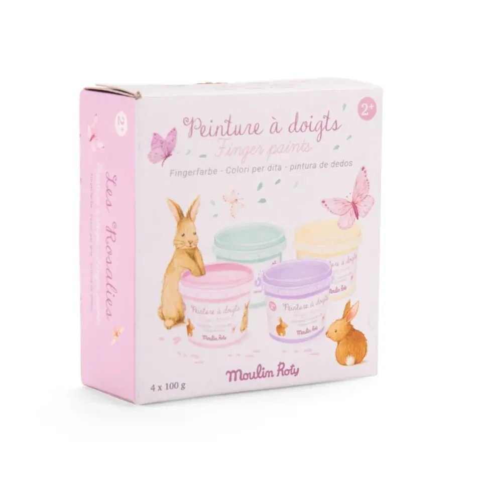 Moulin Roty Les Rosalie colori a dita 4 vasetti pastello
