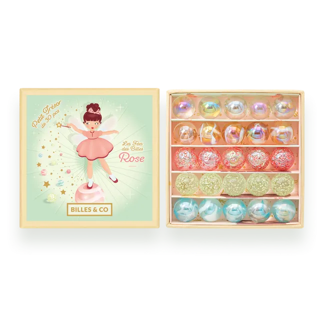 Billes & Co Rose Fairy scatola mini biglie vetro 25 pz